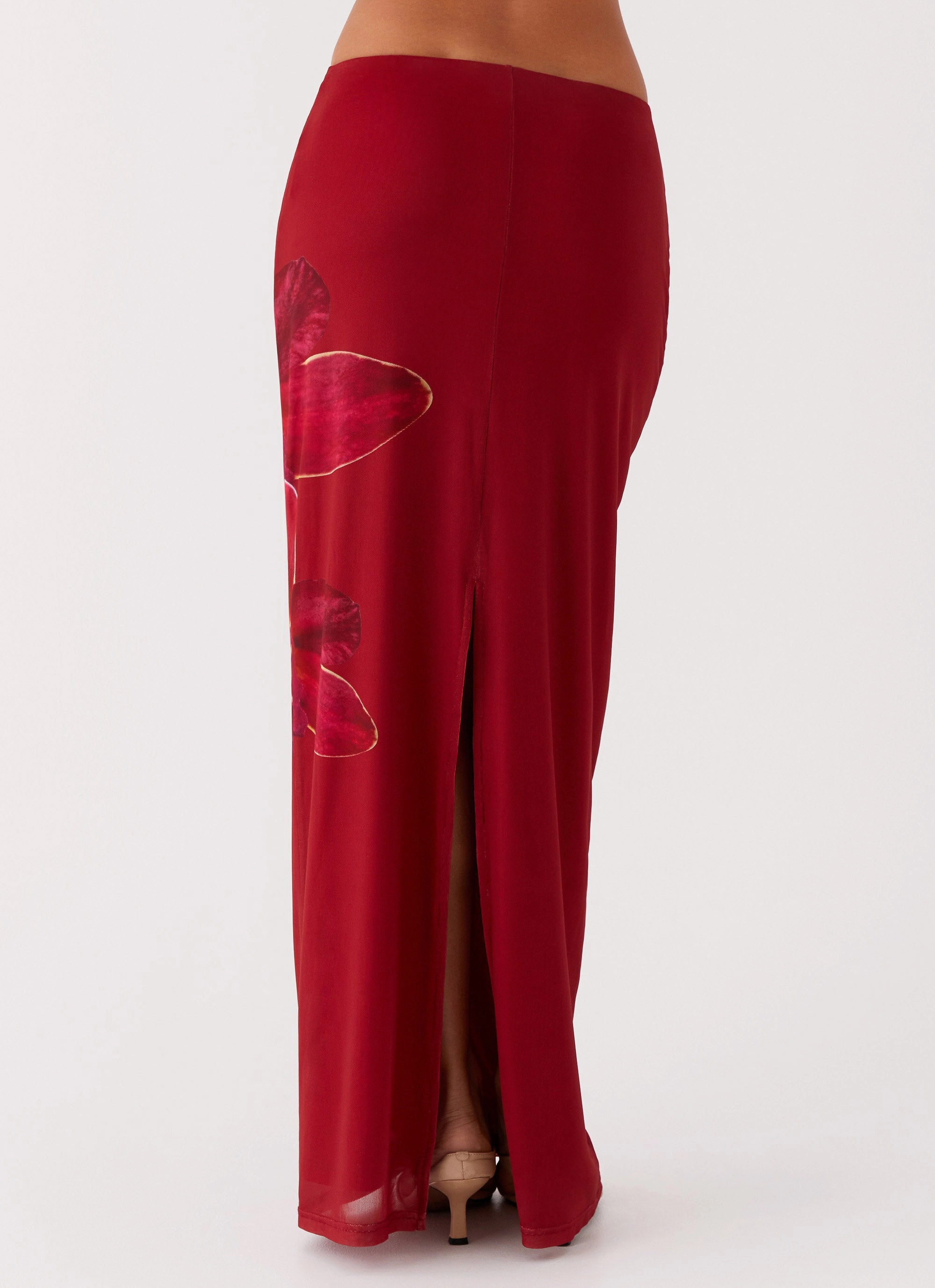 Elegant Charm Waiting For Dawn Mesh Maxi Skirt - Rosa