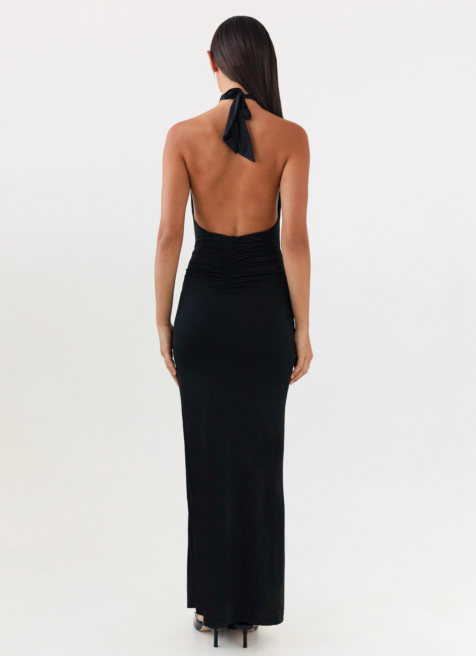 Samara Halterneck Maxi Dress - Black Casual Silhouette