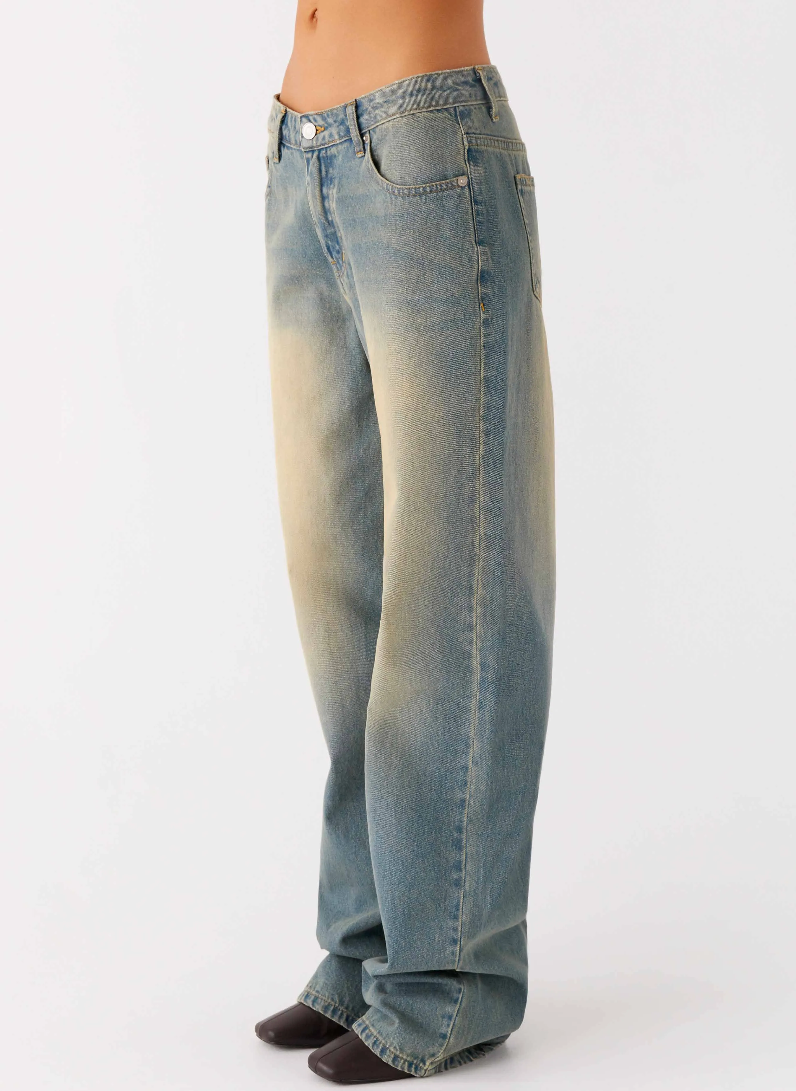 Neutral Lightweight Fresh Attire San Diego Straight Leg Jeans - Blue Wash