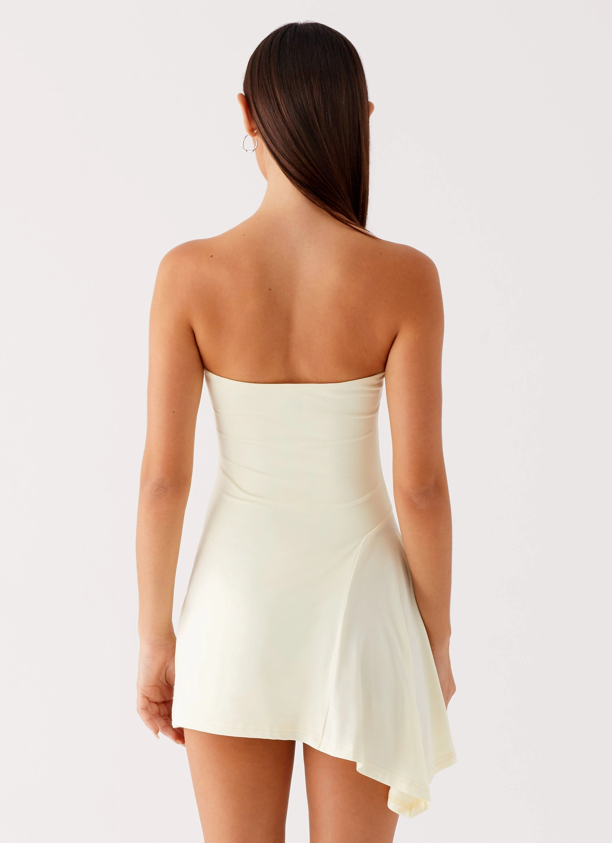 Soft touch evening dress Sana Strapless Mini Dress - Yellow