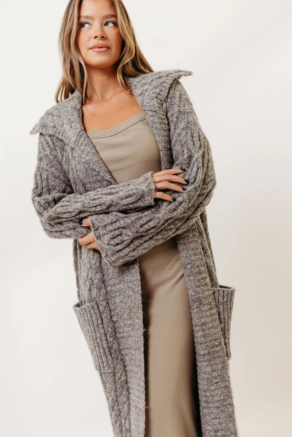 Sandra Cable Knit Cardigan Jacket in Charcoal SweaterSpecific Detergent Guide