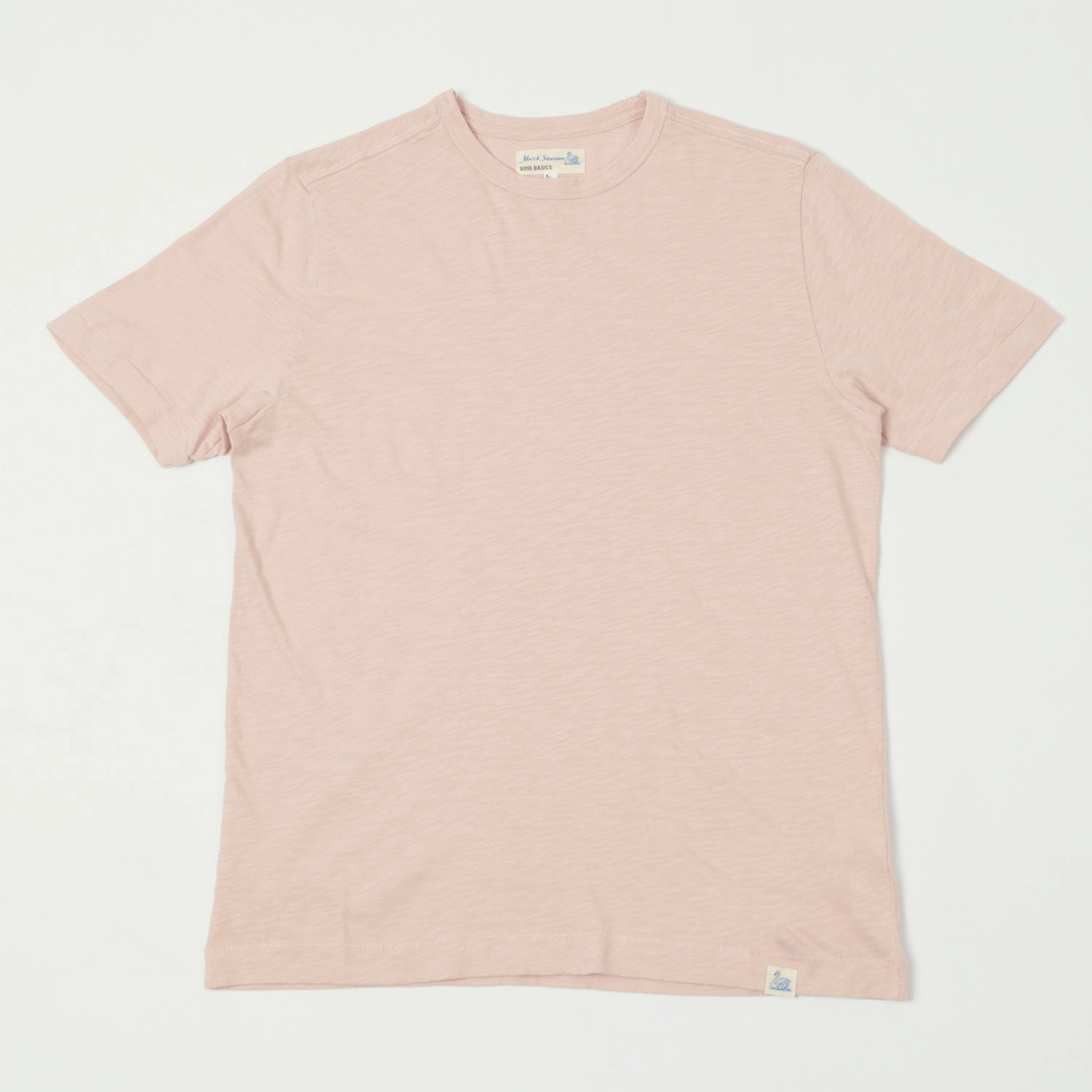 Premium Cotton Blend NeutralTonesCollection Merz b. Schwanen 'Good Basics' SCT04 Pima Slub Cotton Tee - Dusted Pink