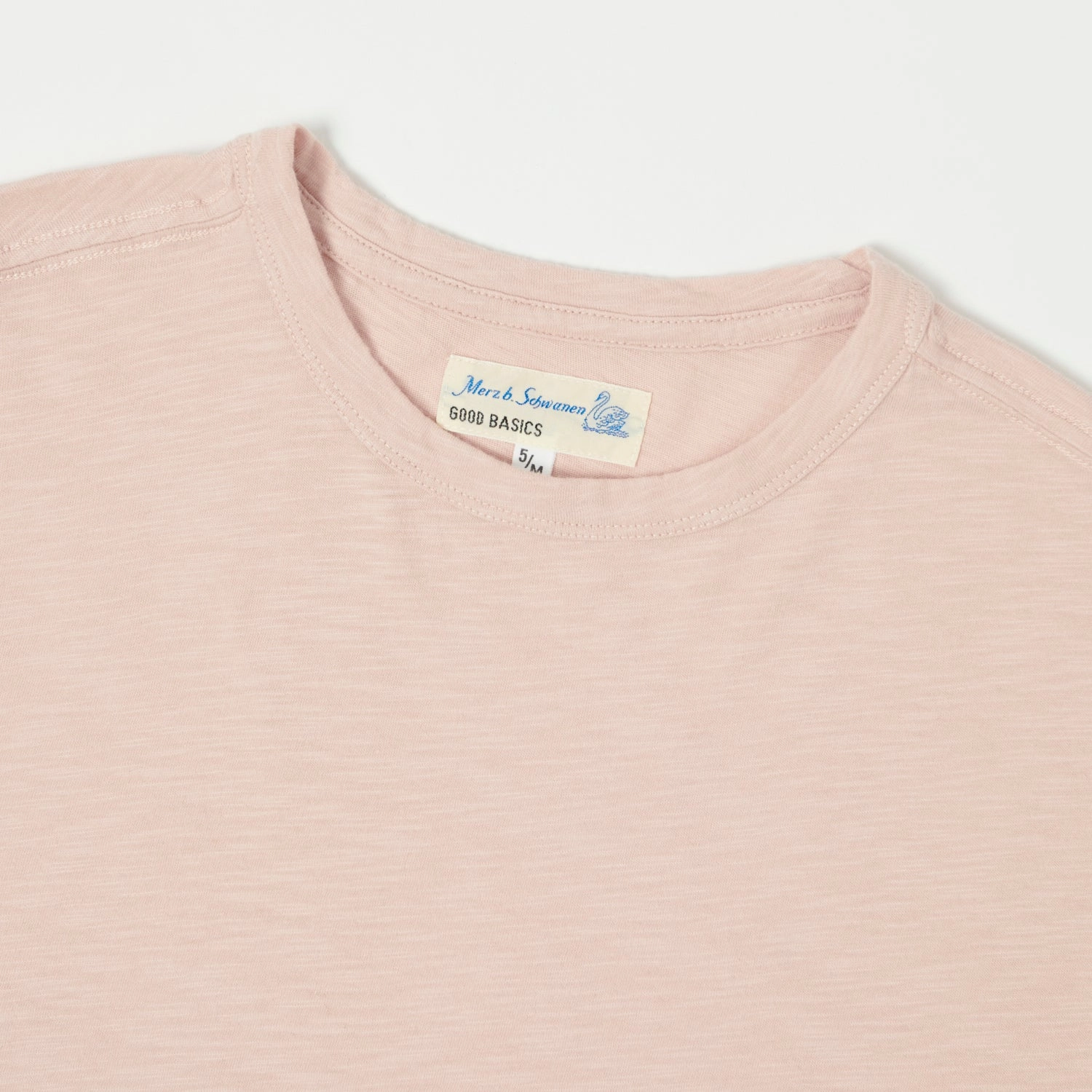 Merz b. Schwanen 'Good Basics' SCT04 Pima Slub Cotton Tee - Dusted Pink hypoallergenic material