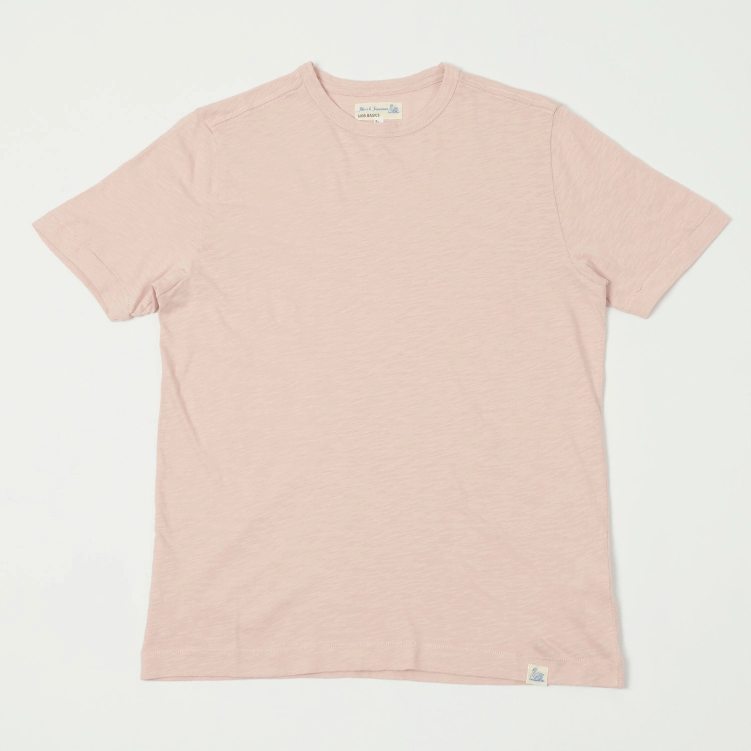 Recycled Polyester Chilly Day Essentials Merz b. Schwanen 'Good Basics' SCT04 Pima Slub Cotton Tee - Dusted Pink