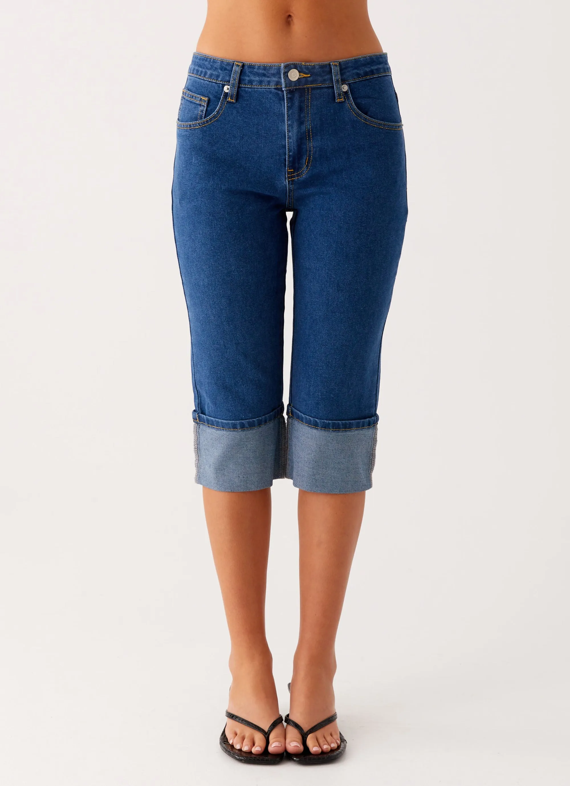 Chill Vibes Saylor Denim Capri Jeans - Indigo