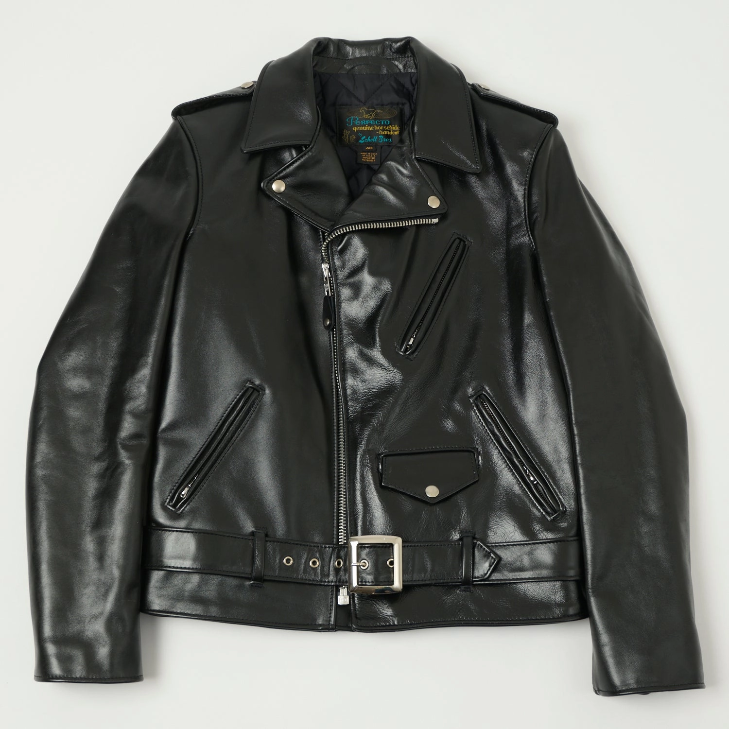 popular among adults Schott NYC 'Perfecto' Horsehide Leather Motorcycle Jacket - Black
