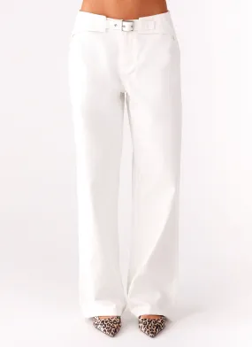 Texas Low Rise Jeans - White Cool And Simple