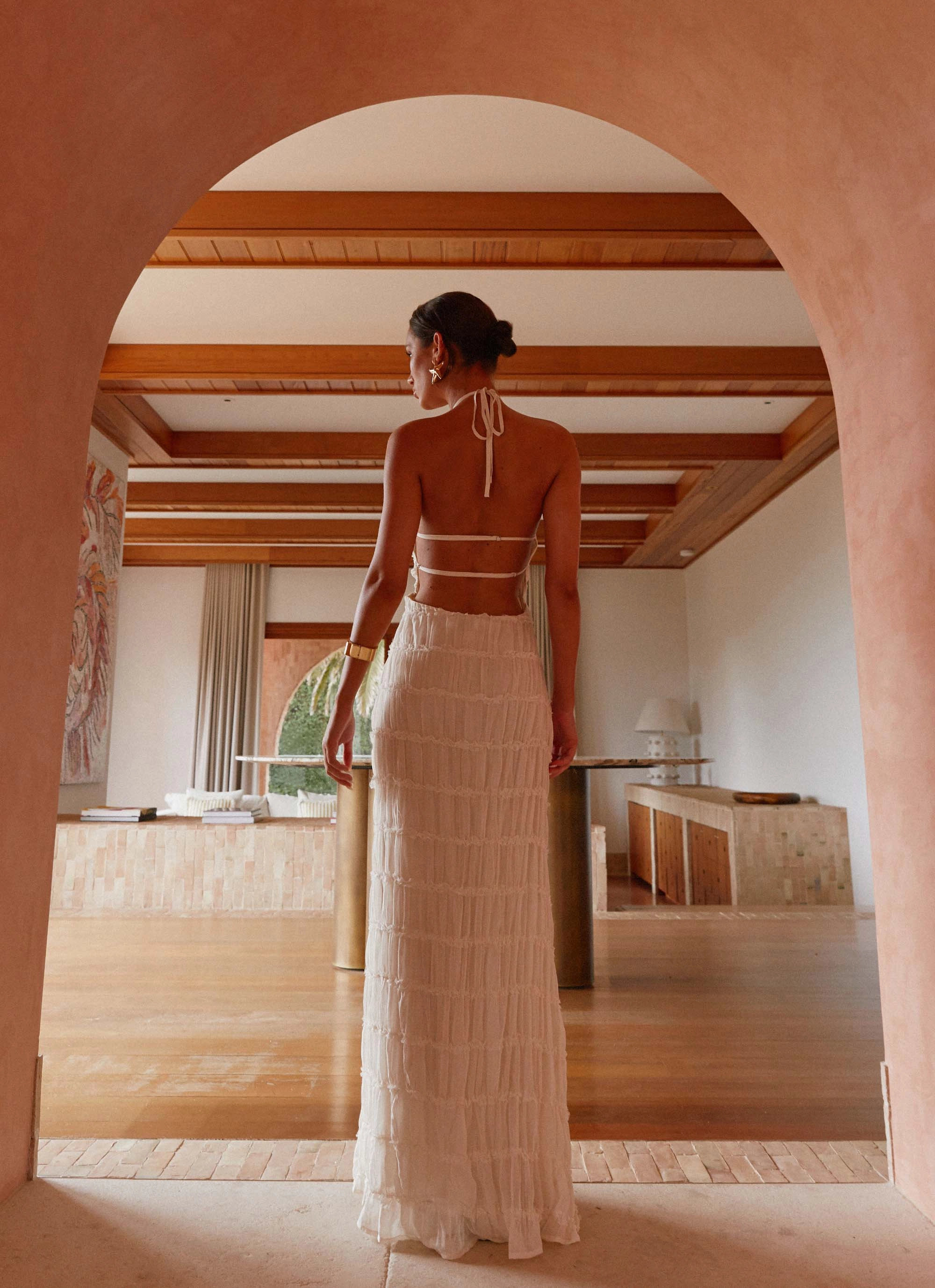 Aullie Maxi Dress - Ivory Cool Season Functional Fit