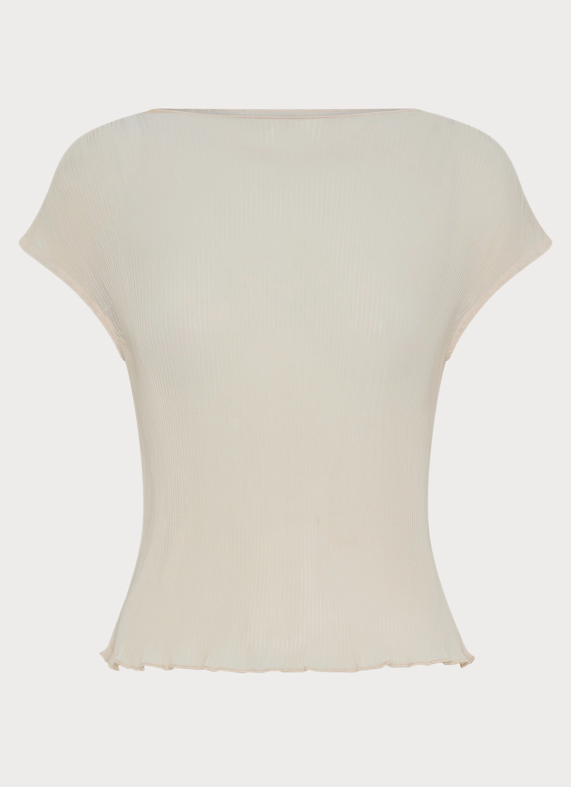 Soft-Lining Luxury-Fabric Gemma Cap Sleeve Top - Ivory