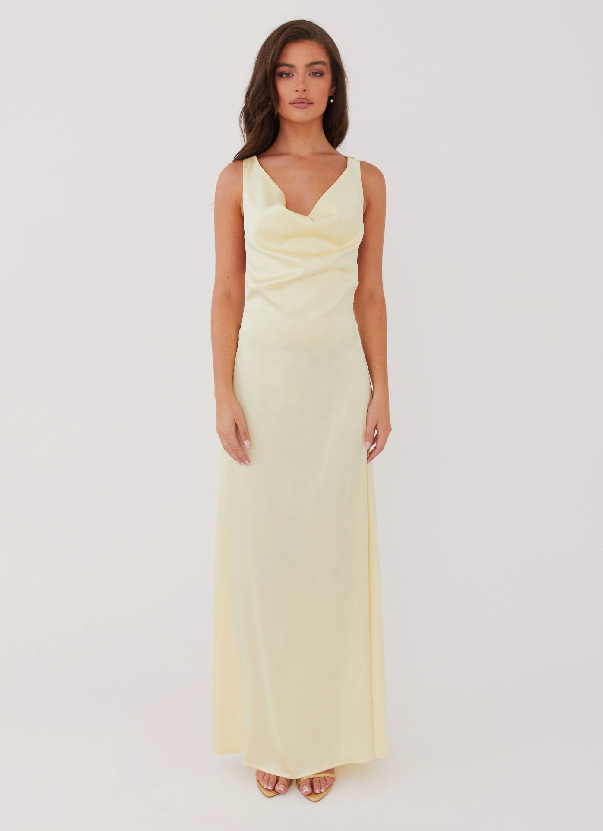 Fitted Base Trendy Vibes Musa Maxi Dress - Lemon