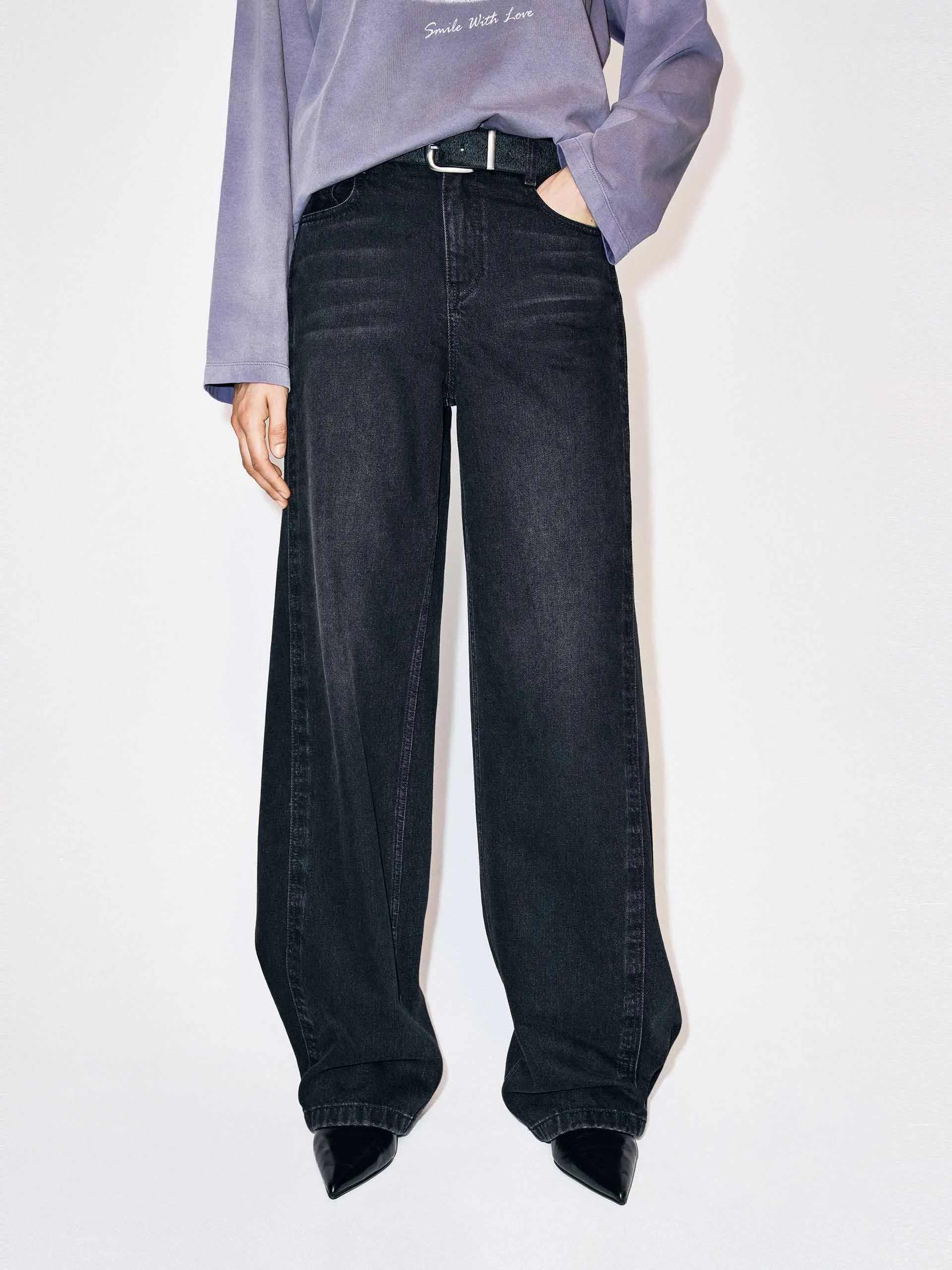 Timeless Match Chill Outfit Seams Detail Cotton Jeans