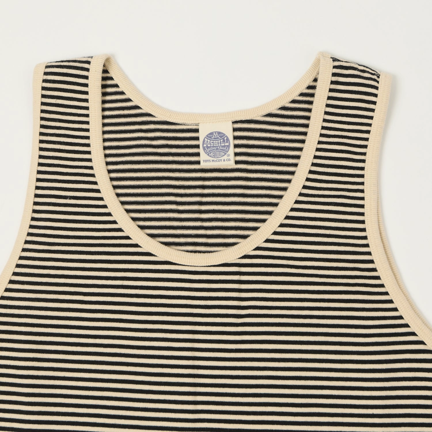 TOYS McCOY 'The Great American Hero' Stripe Tank Top - Ivory/Black SlimFit