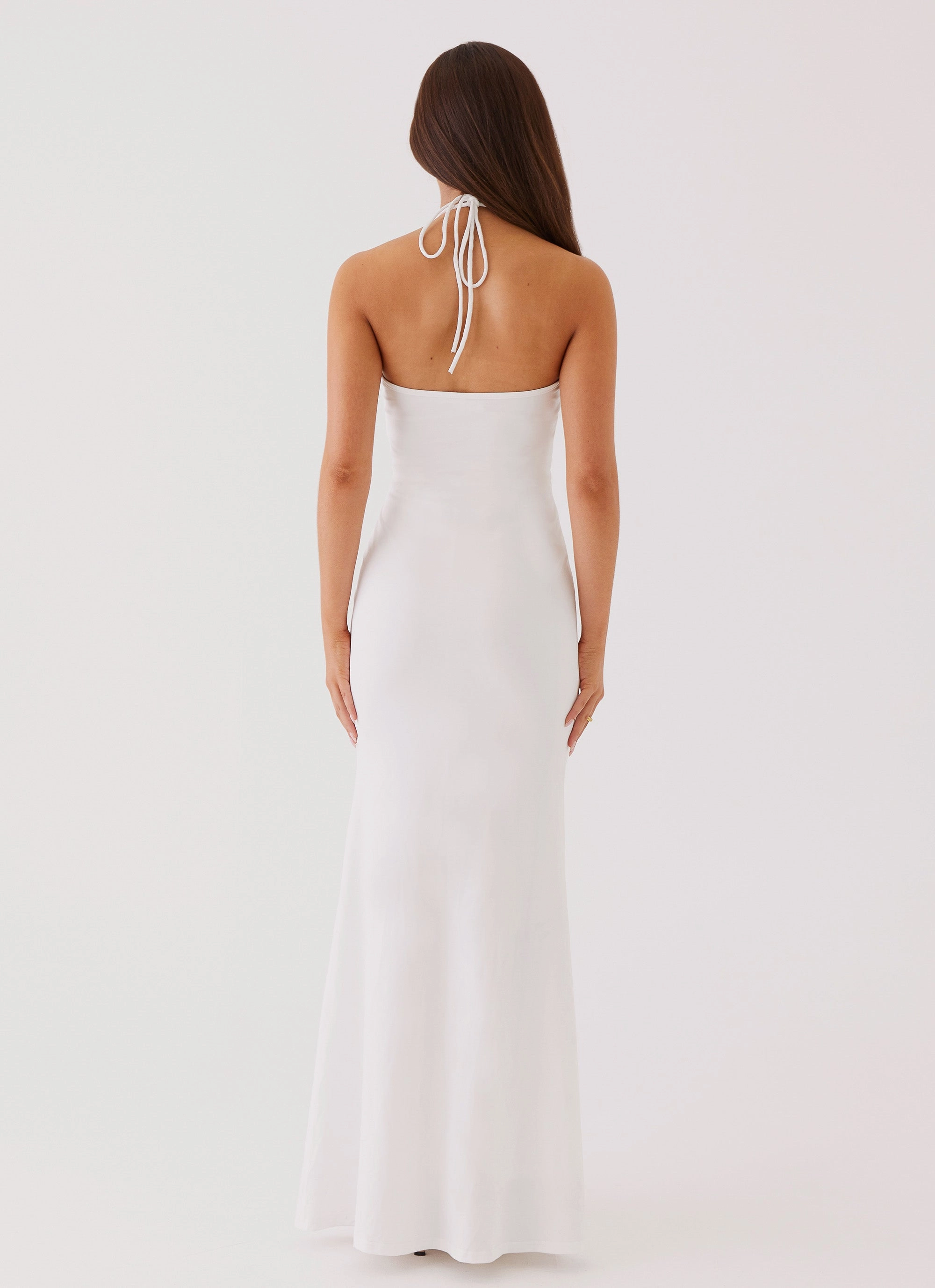Subtle Texture Serina Ruffle Maxi Dress - White