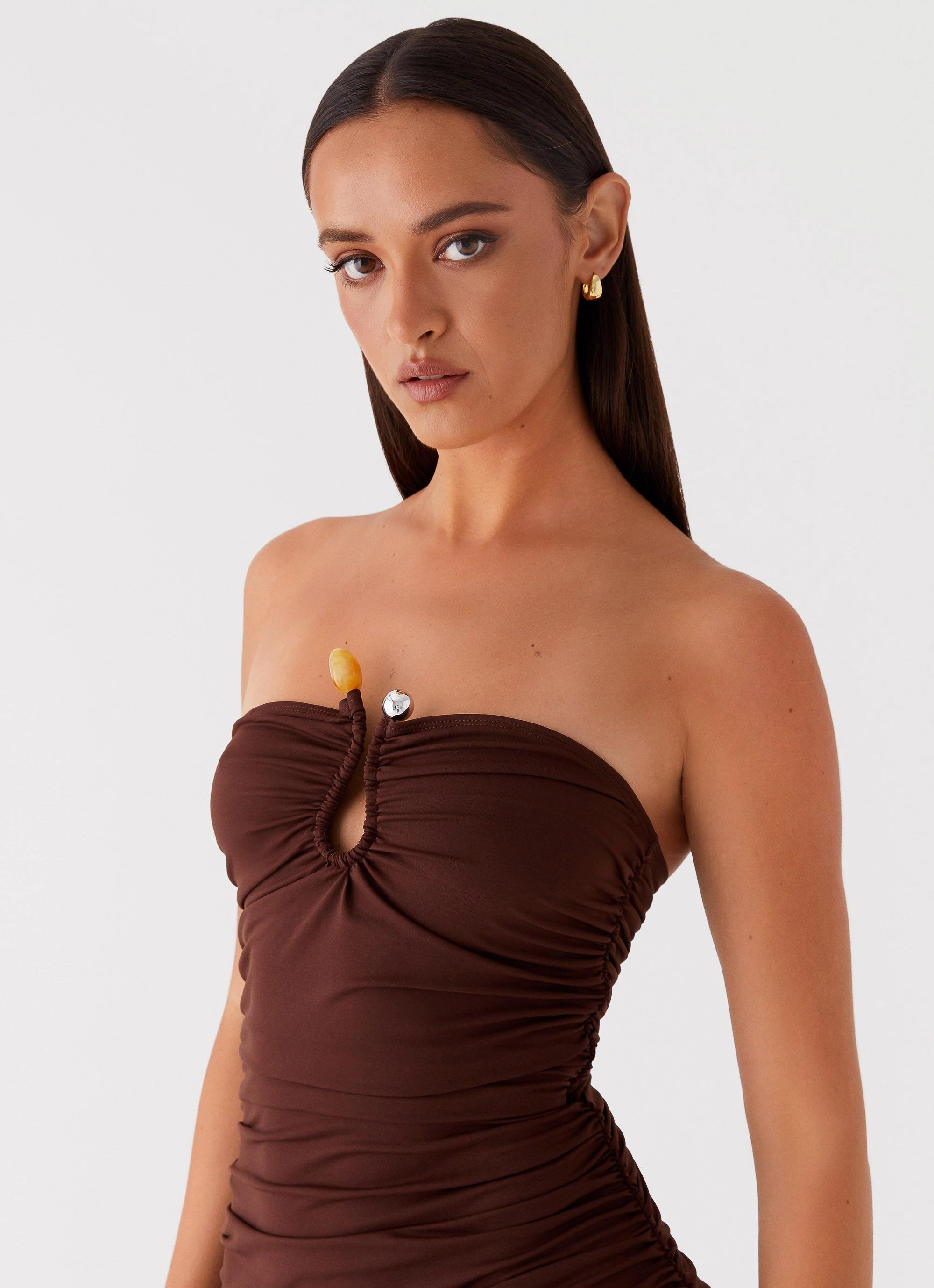 Sleeve Light Rudy Maxi Dress - Brown