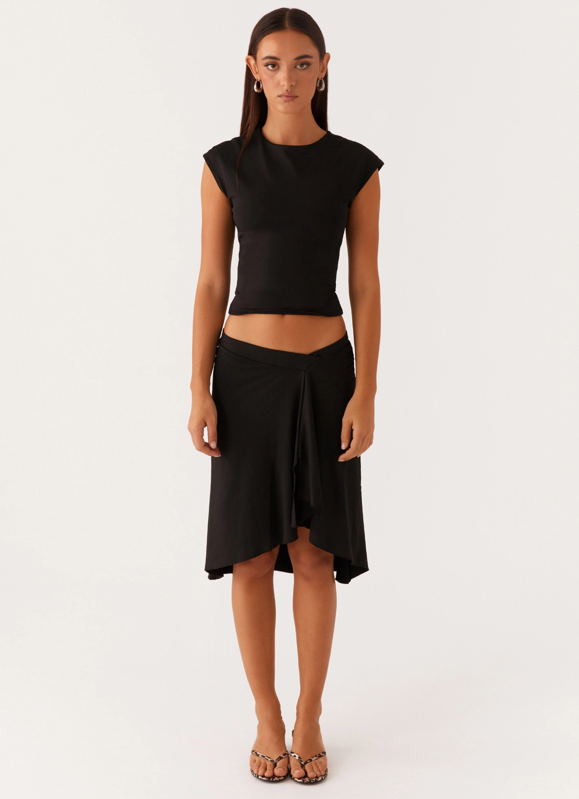 Occasion Wear Shes A Lady Midi Skirt - Black