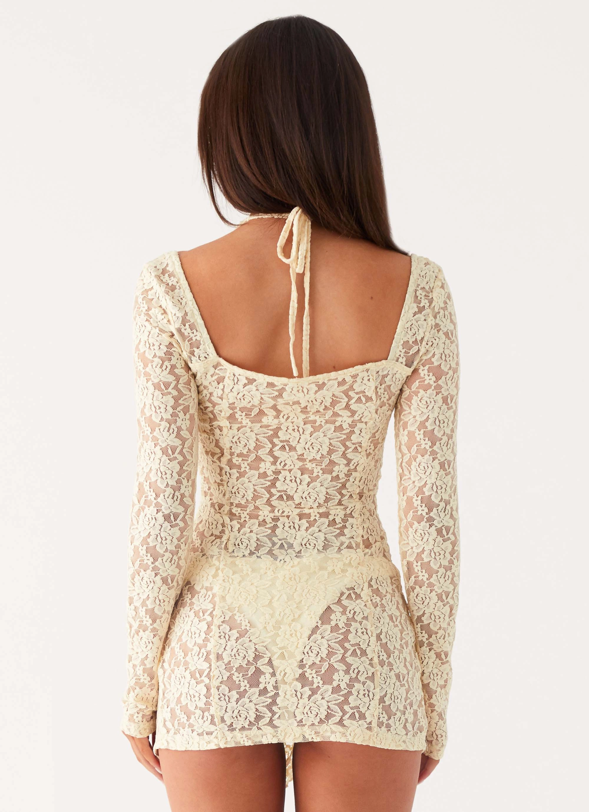 Rarri Lace Mini Dress - Ivory Multi Season Daily Go