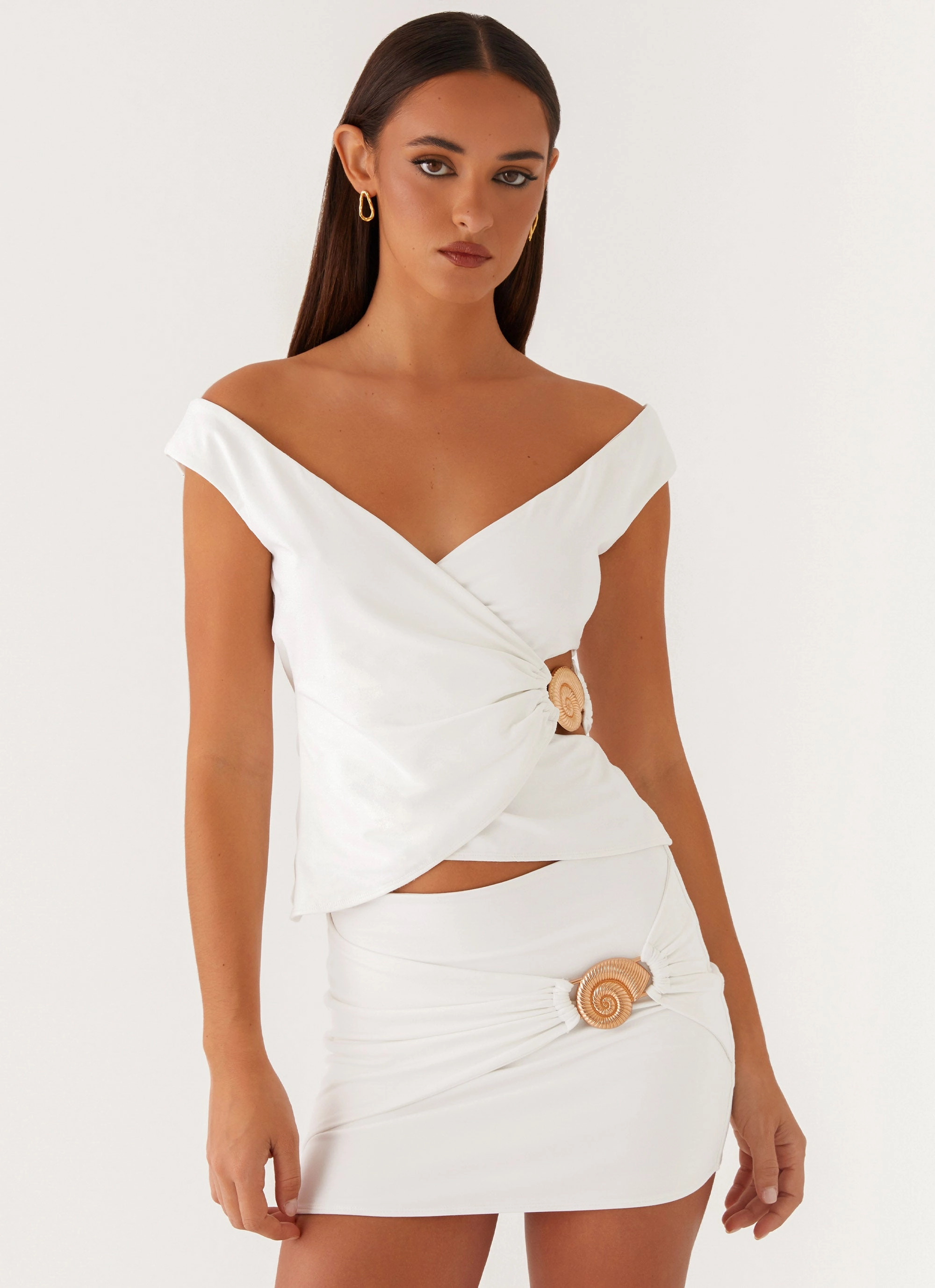 Shoreline Mini Skirt - White All-Season Comfort Sleek Volume