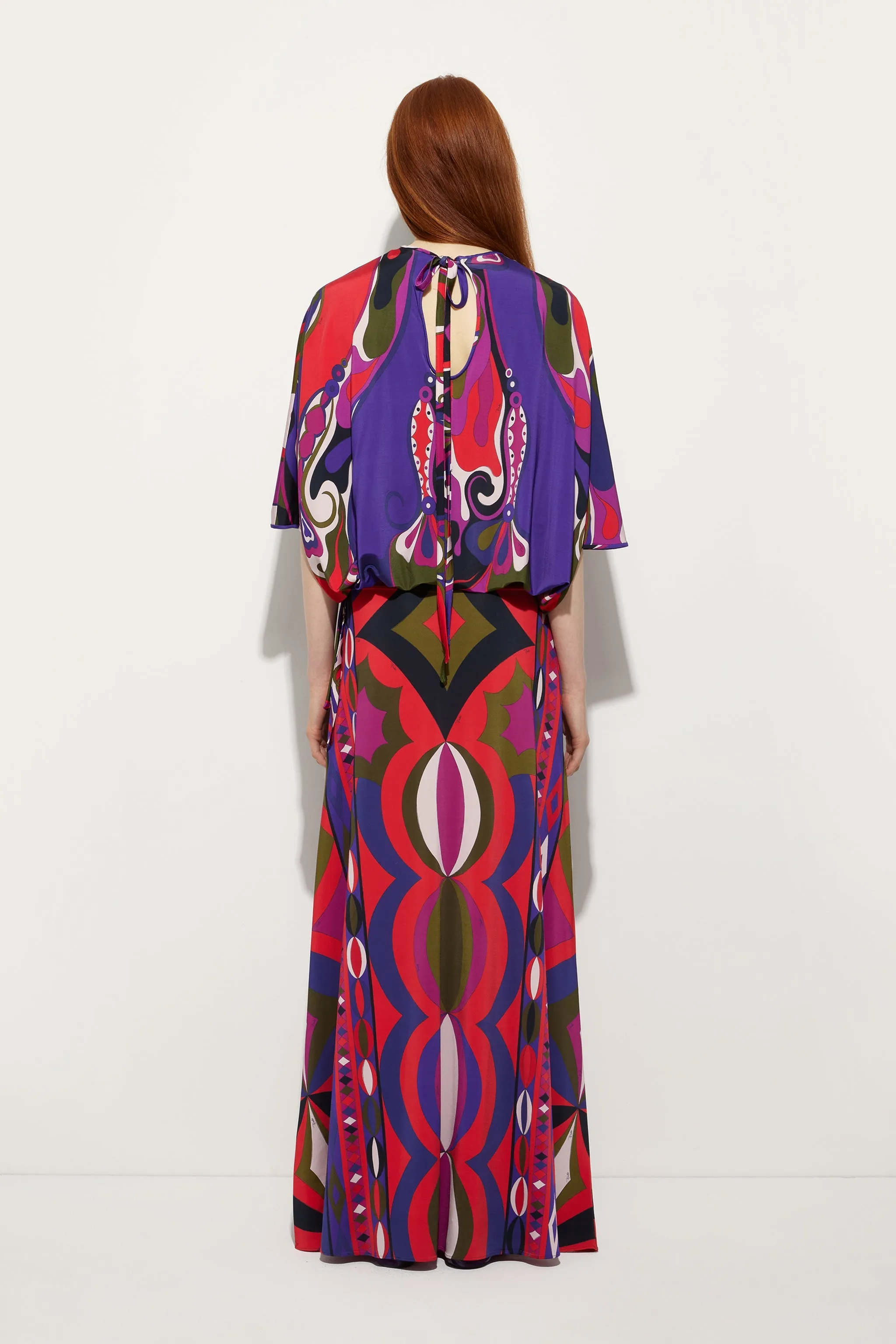 Orchidee Print Cape Blouse Graduation Attire Local Favorite