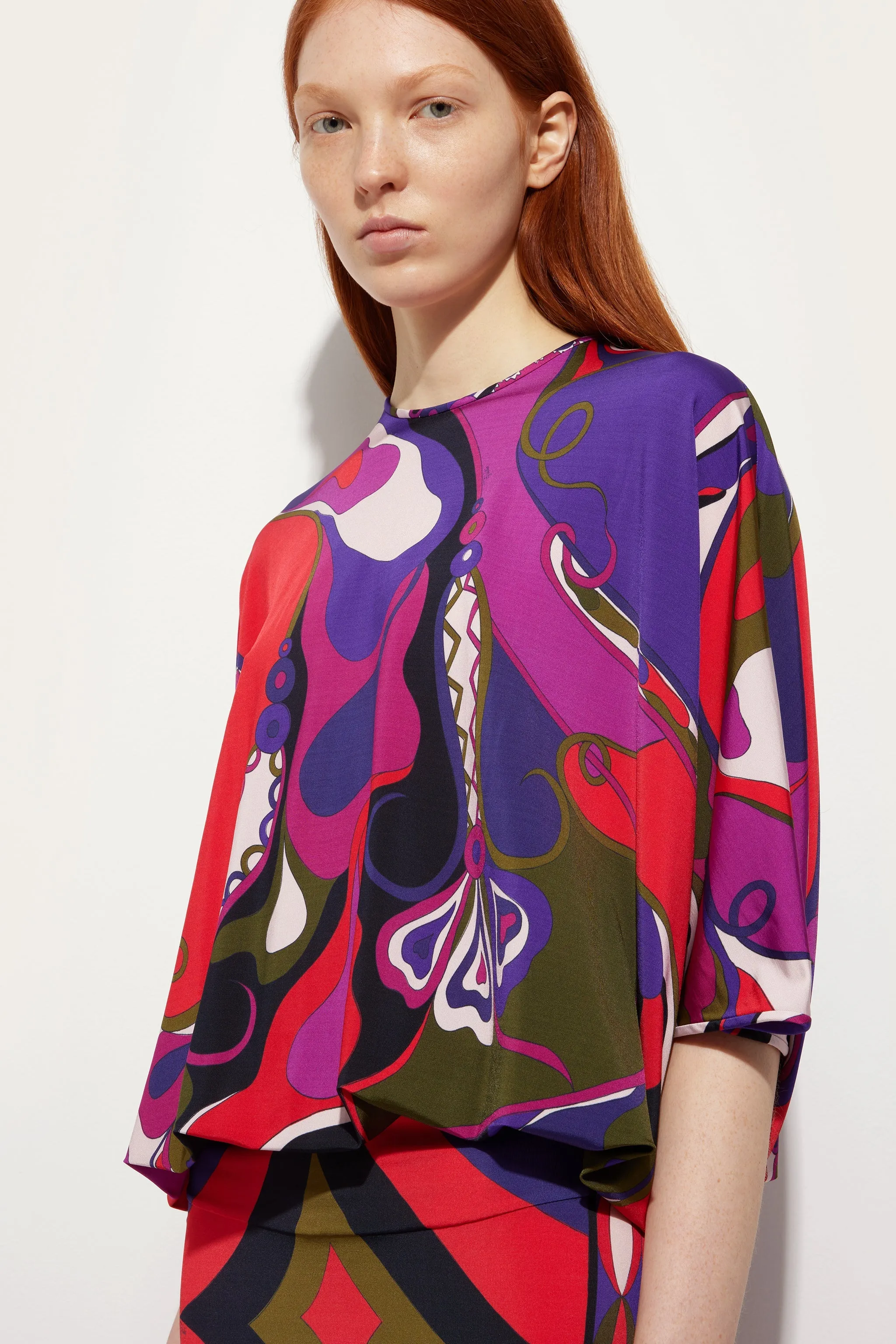 Orchidee Print Cape Blouse Fast Drying