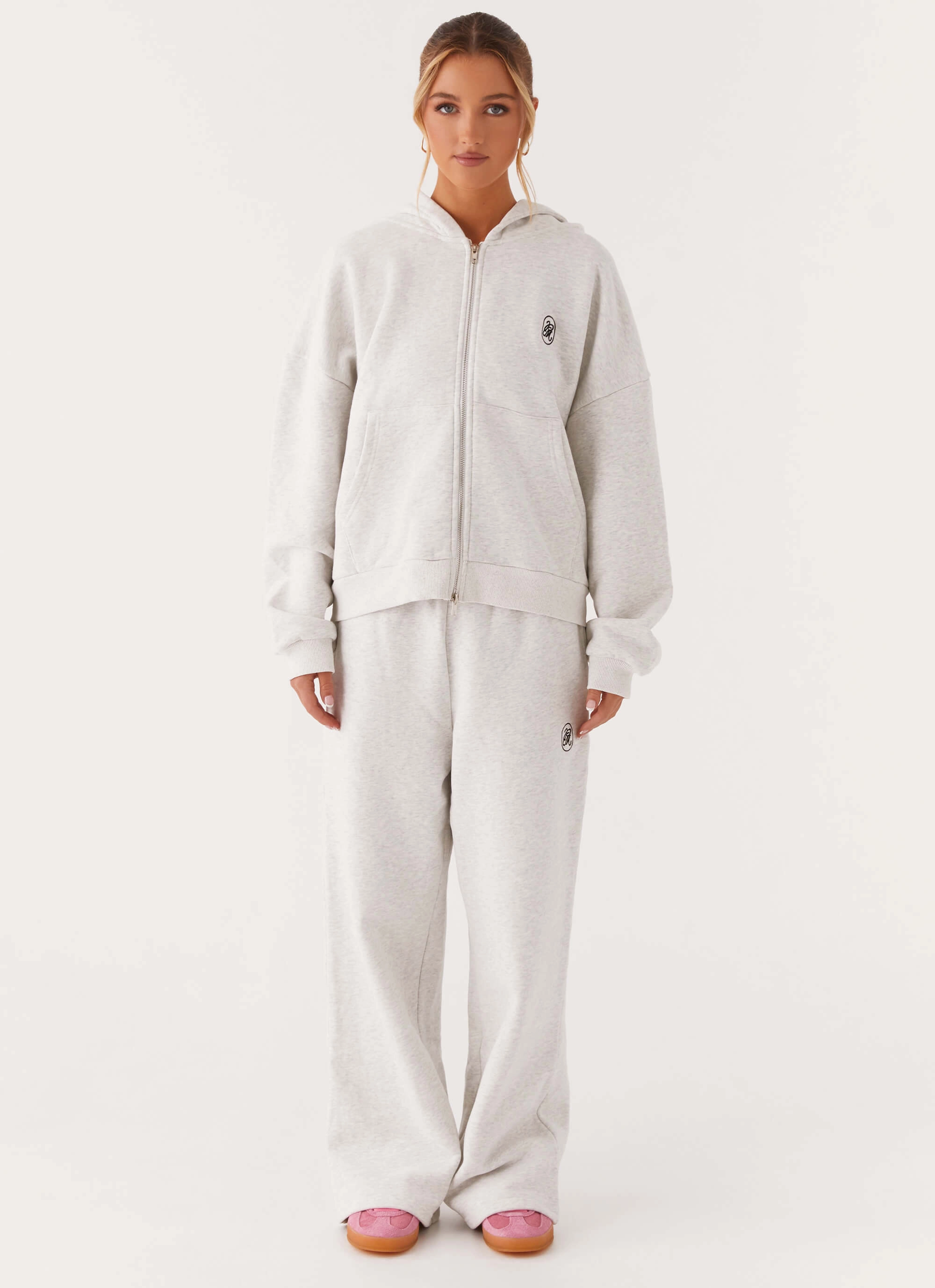 Signature Double Zip Up Hoodie - Grey Wedding Style