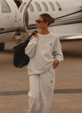 Sleek and Sleek Signature Oversized Sweatshirt - Grey