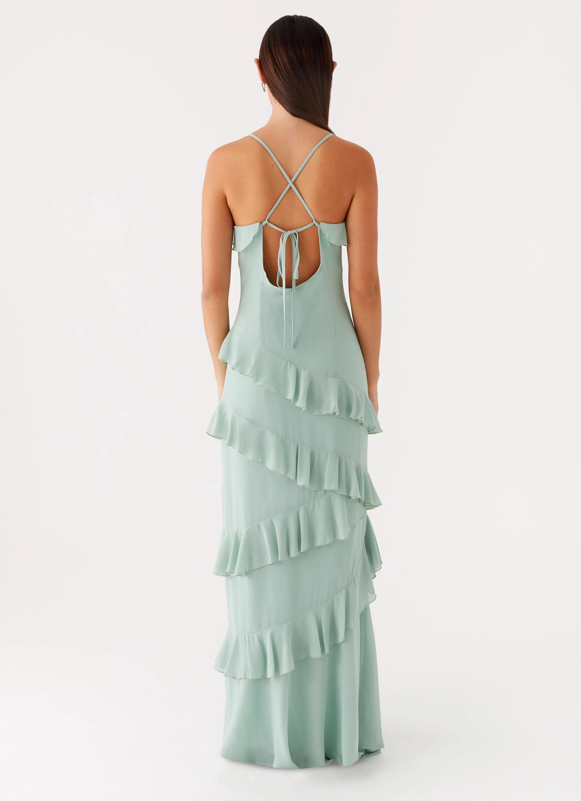 Country Club Maxi Dress - Sage Elegant Layering
