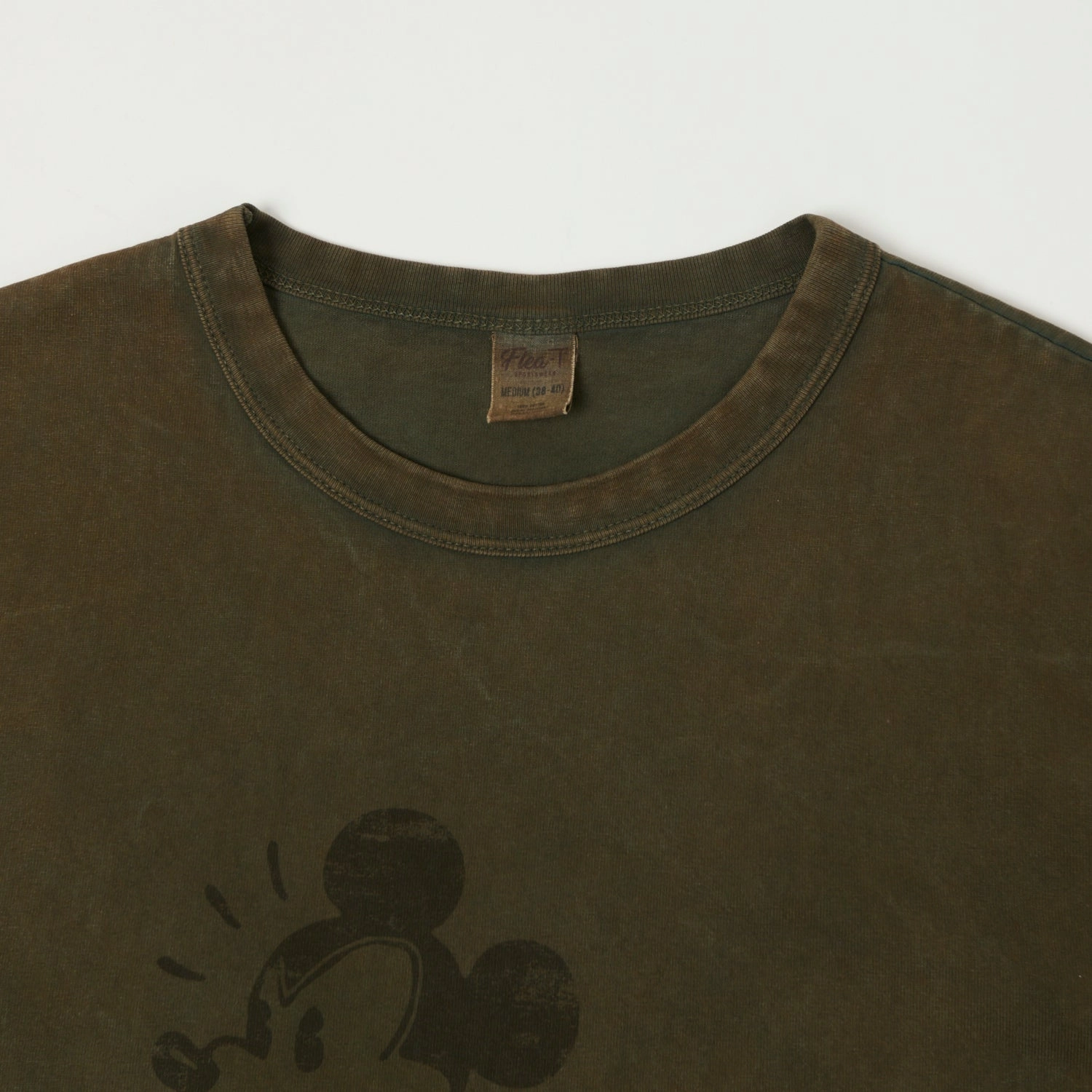 Flea-T 1950s 'Mono Rebel Mickey' T-Shirt - Brown Athletic Wear Smart Comfort