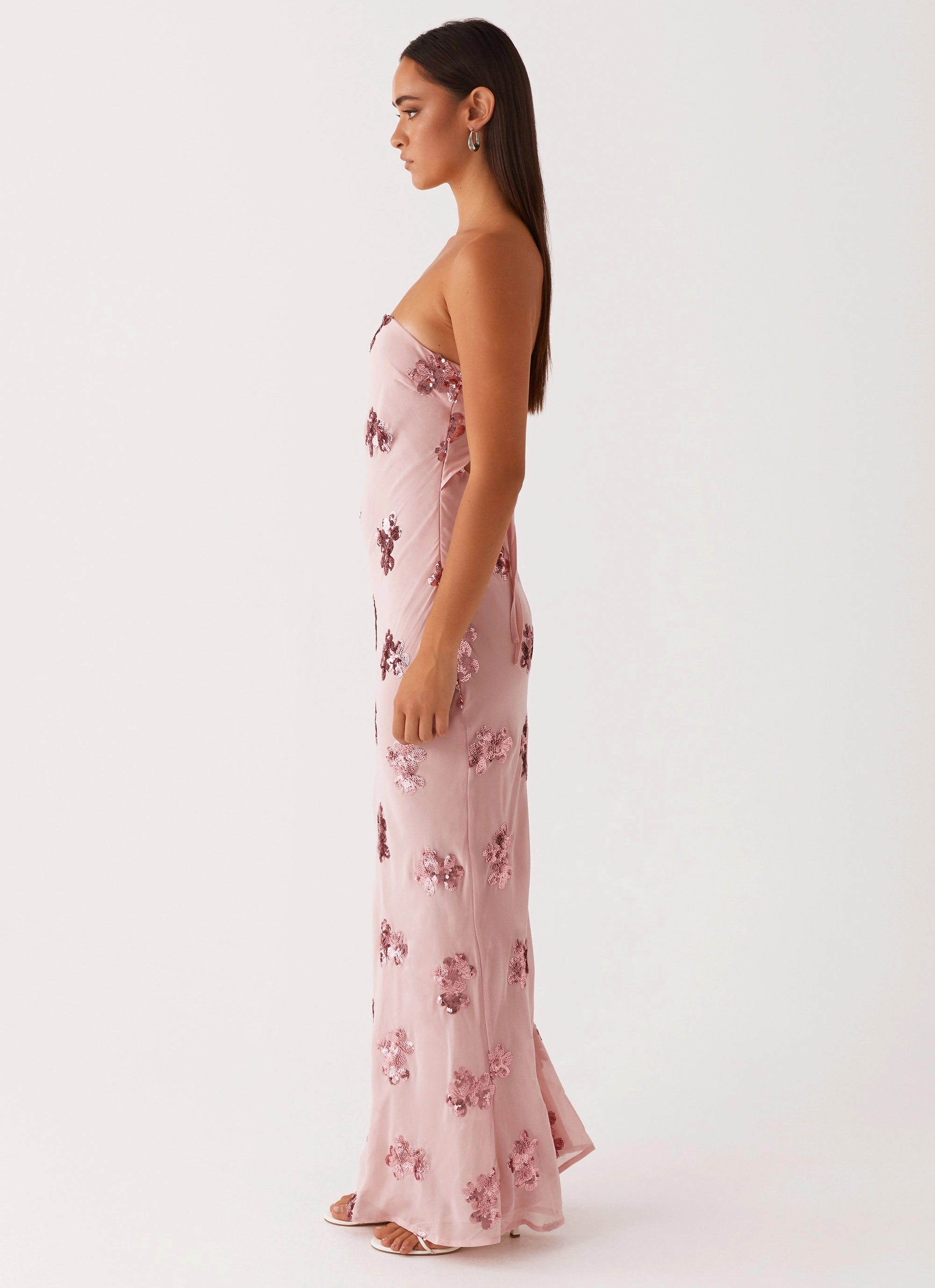 Sweet Escape Sequin Maxi Dress - Baby Pink Inner Glow