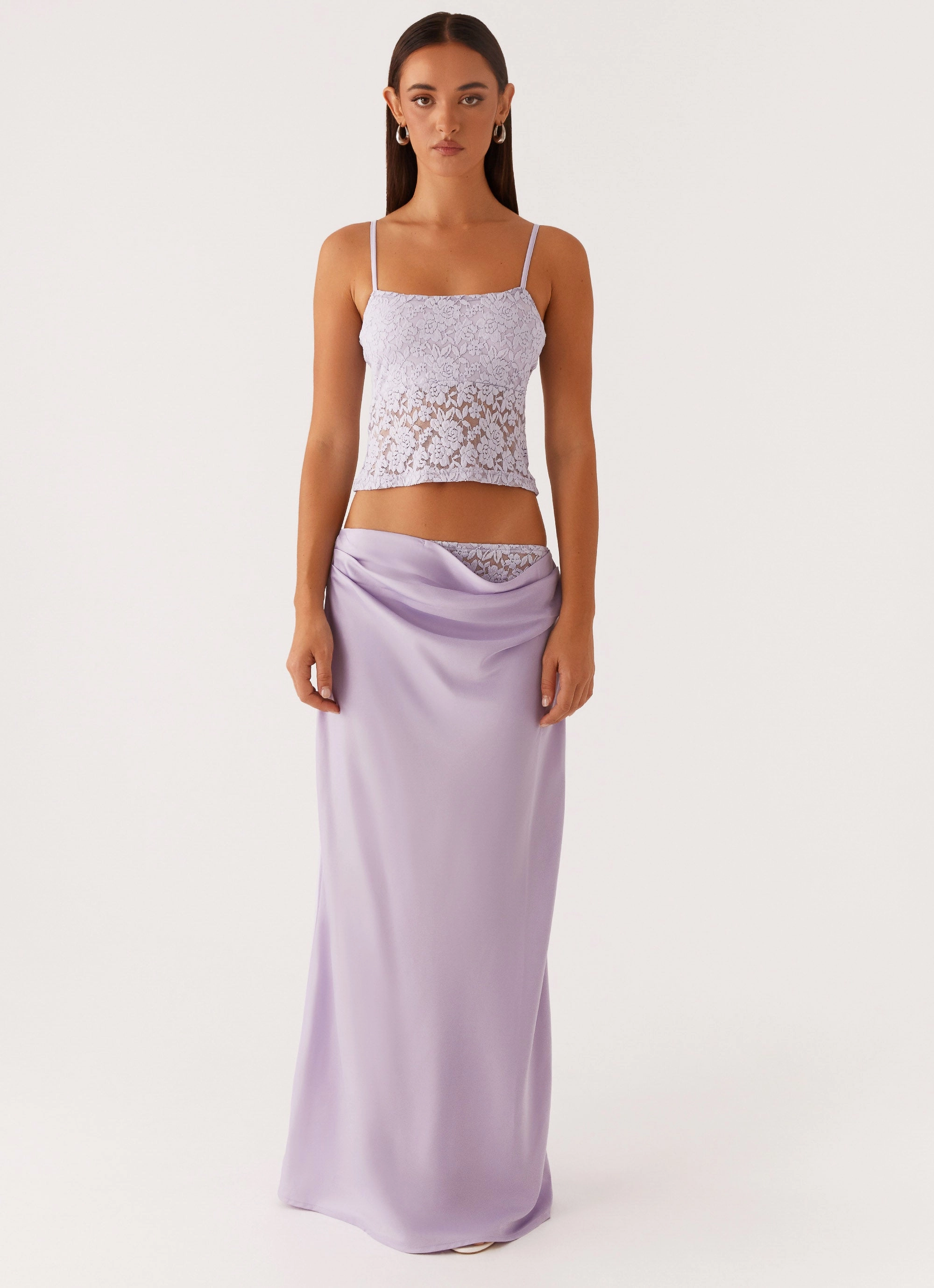 Calm Lines Nancy Lace Top - Lilac