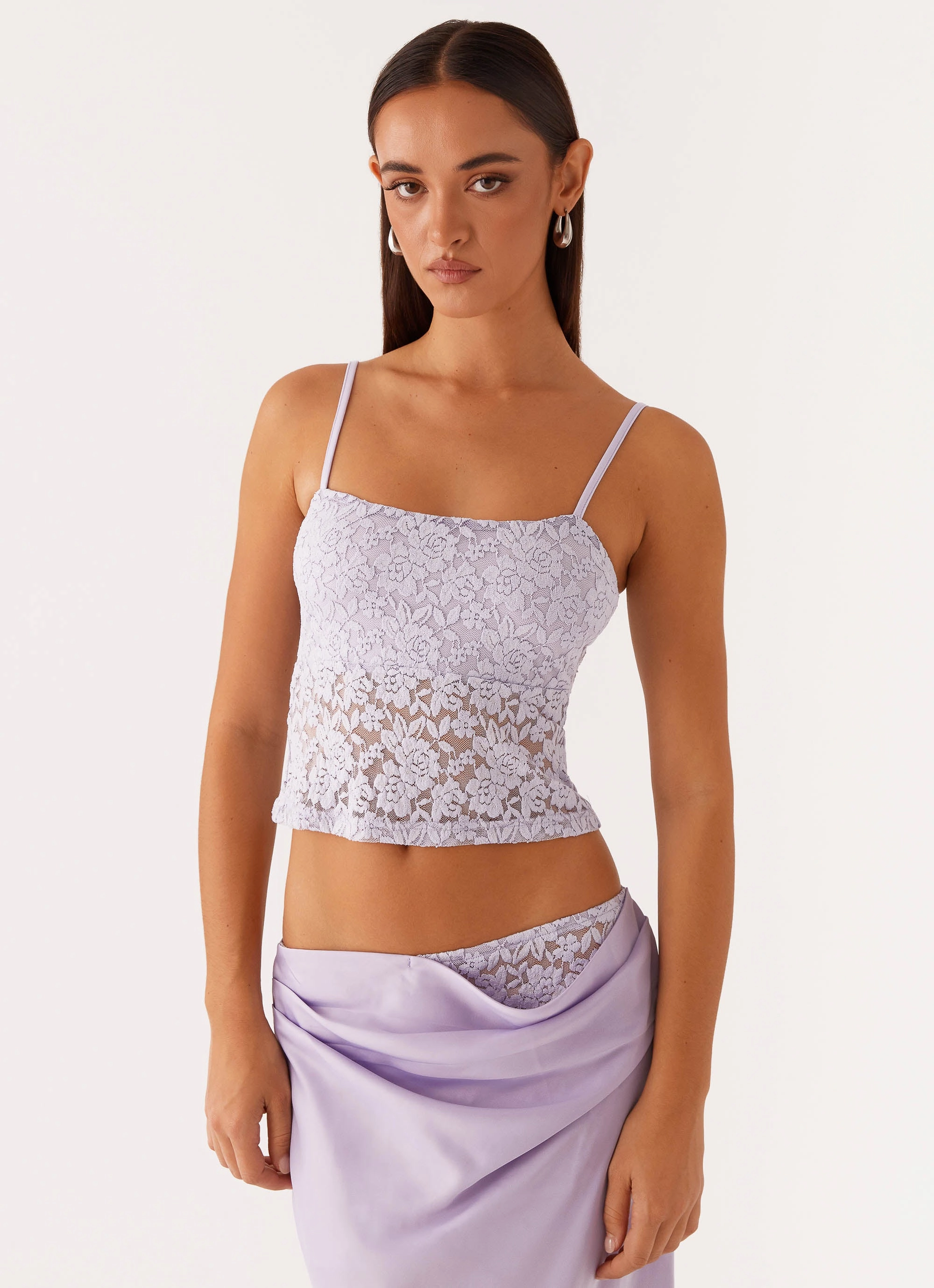 Fit Focused Nancy Lace Top - Lilac