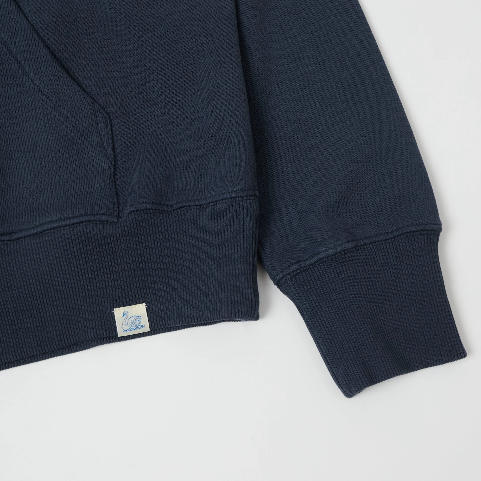 Poplin Anti Pilling Merz b. Schwanen 'Good Basics' Full Zip Hoodie - Denim Blue