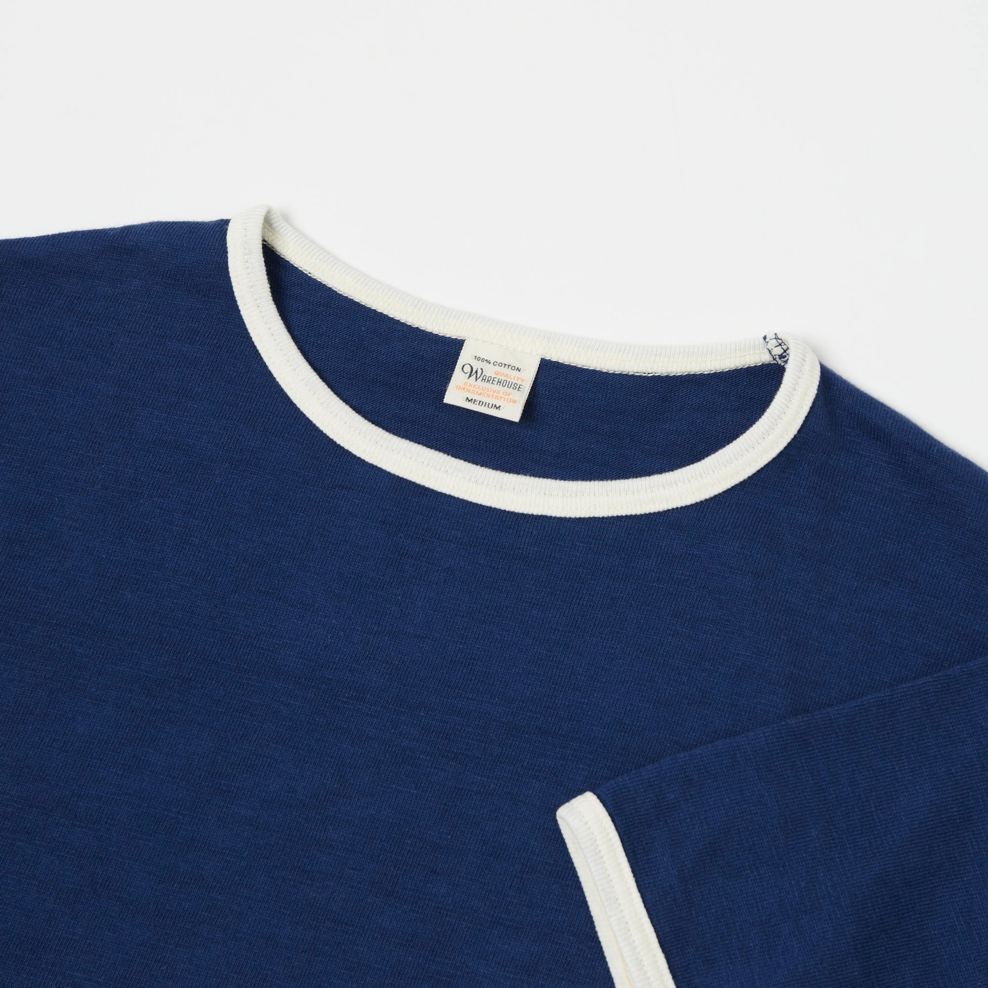 Warehouse & Co 4059 Ringer T-Shirt - Navy/Cream EasyCareFabric Friction Free Inner Lining