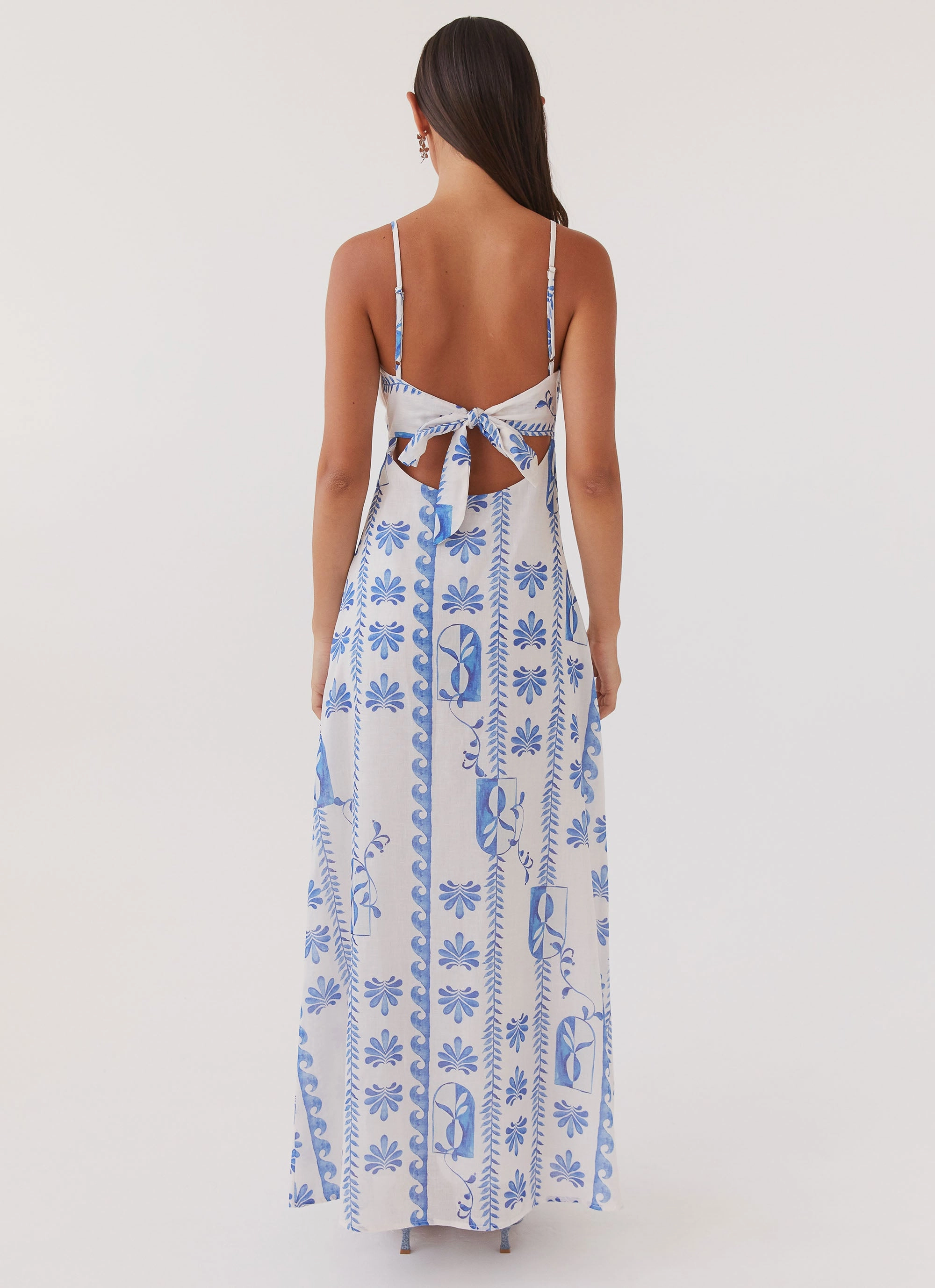 Flora Linen Maxi Dress - Floral Wave Country View
