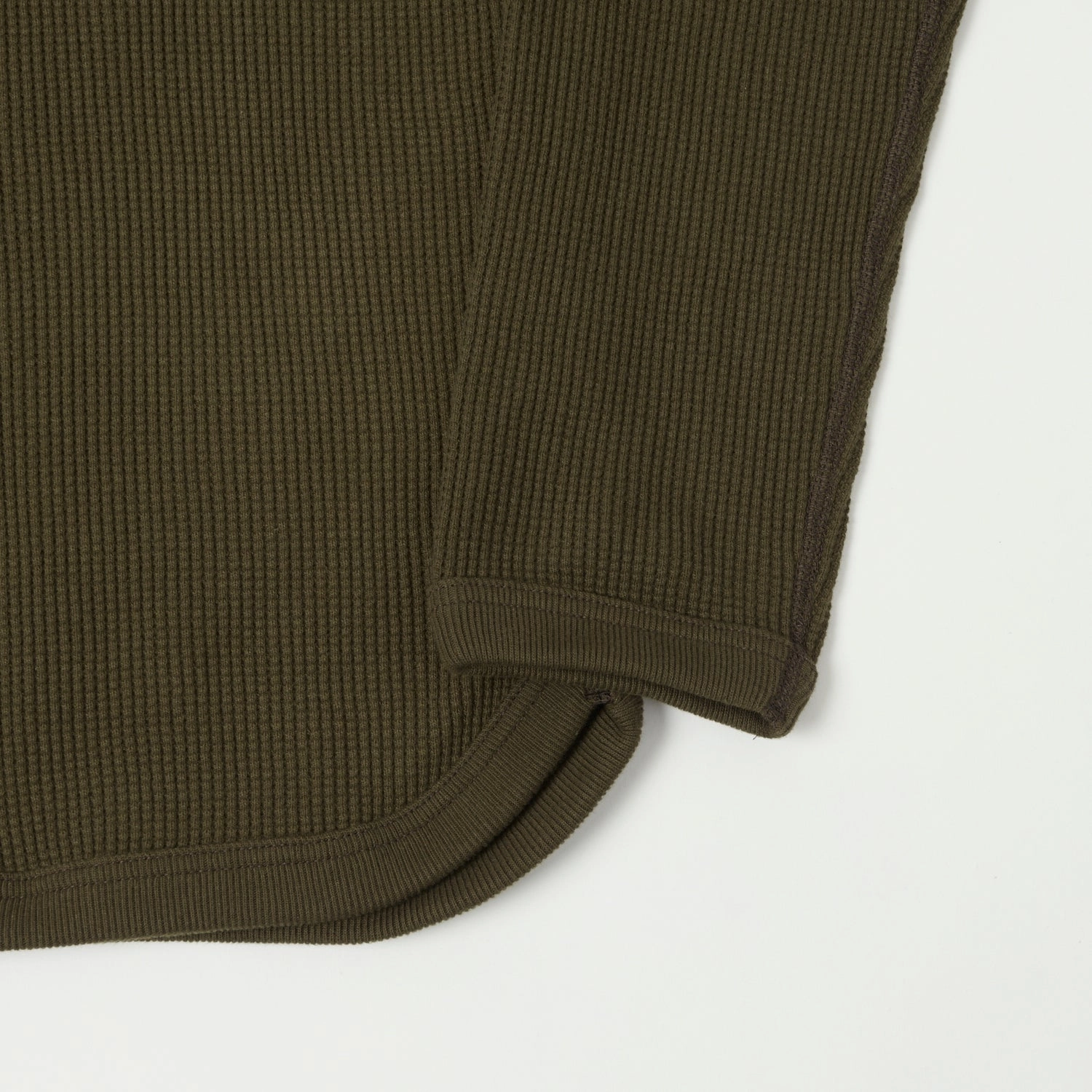 Chafe Free Armhole Recycled Polyester Thread Full Count 5964 Heavyweight Waffle T-Shirt - Brown