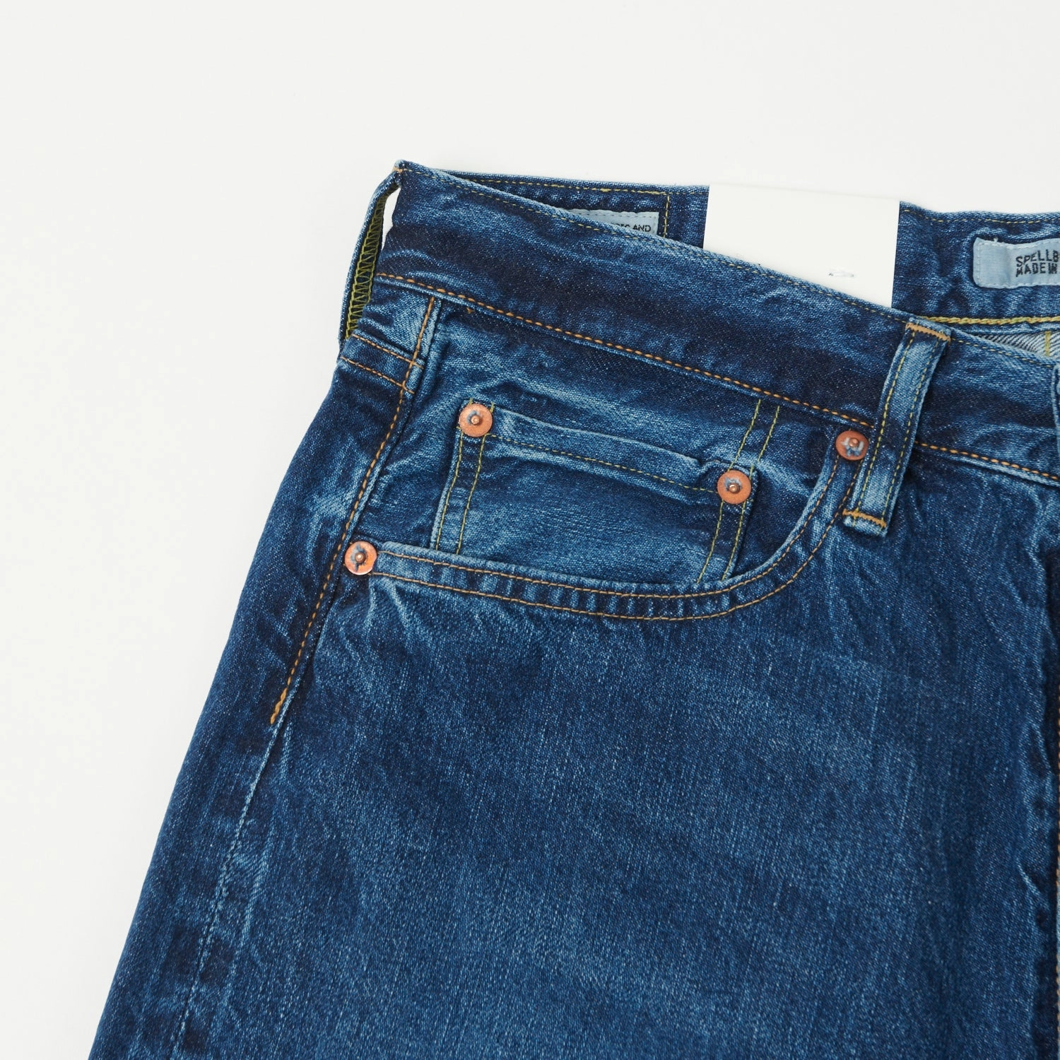 Spellbound 213C 12oz Regular Straight Jean - Used Wash Comfy Streetwear Fan Music Event Seamless Pocket Design