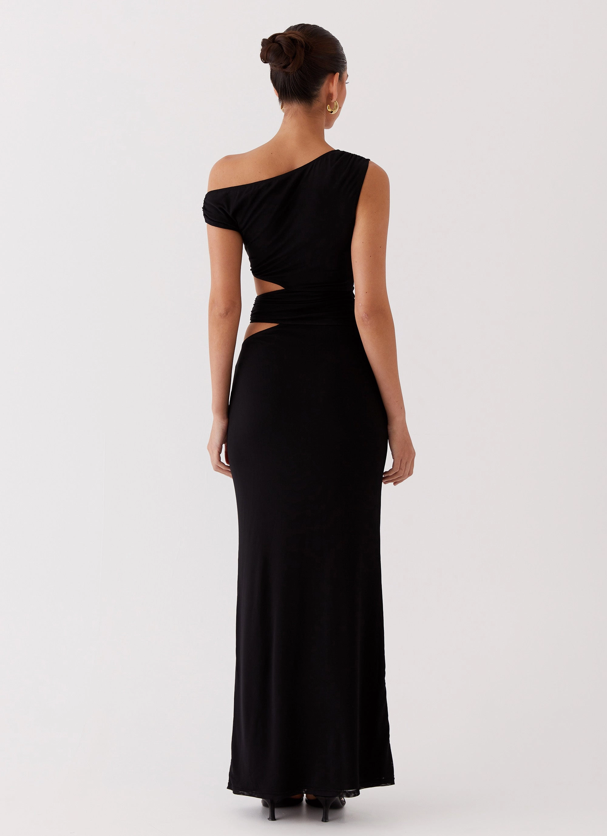 Margot One Shoulder Maxi Dress - Black Work or Casual