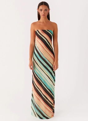 Silky Touch Como Maxi Dress - Stripe
