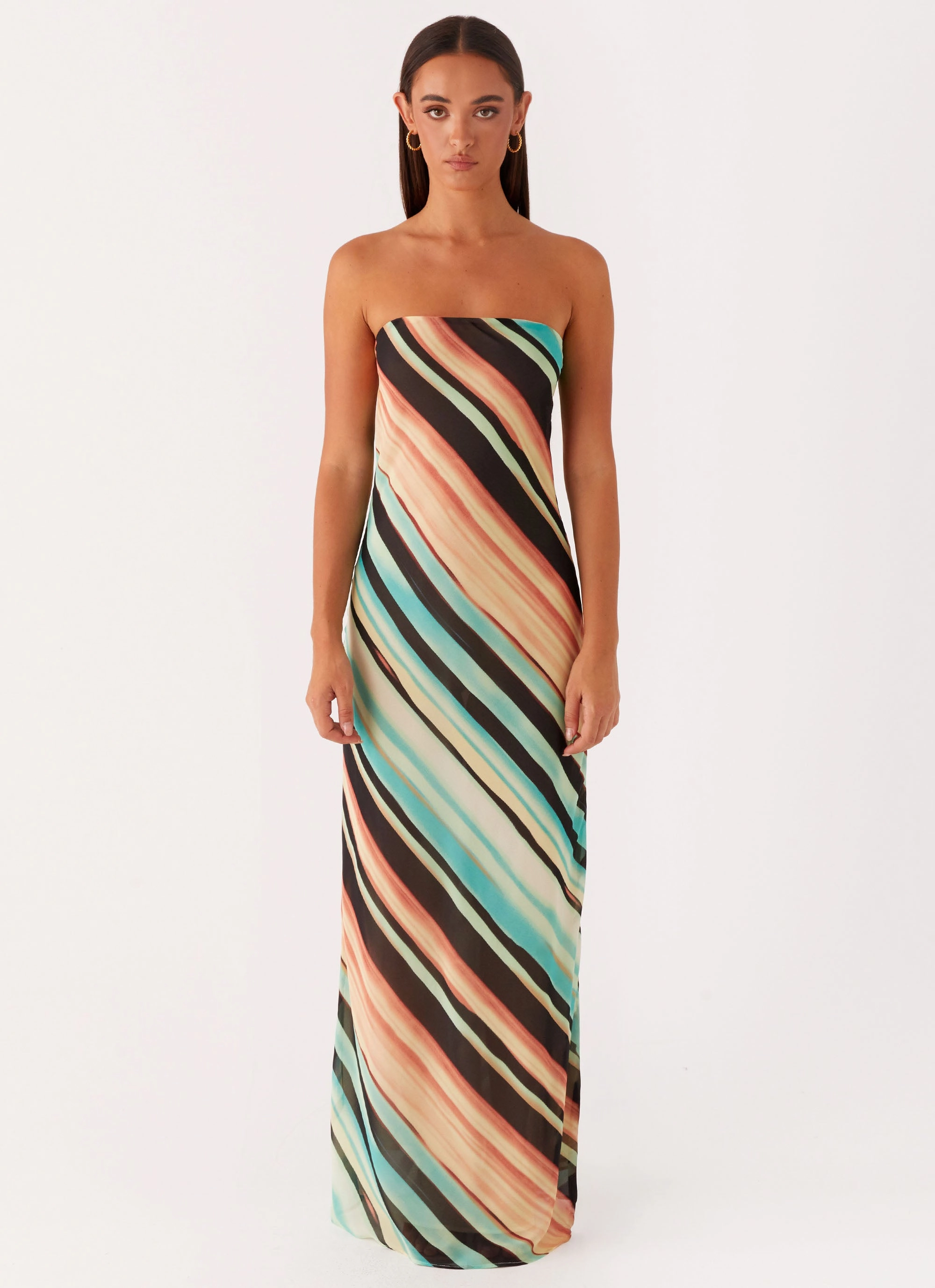 Silky Touch Como Maxi Dress - Stripe