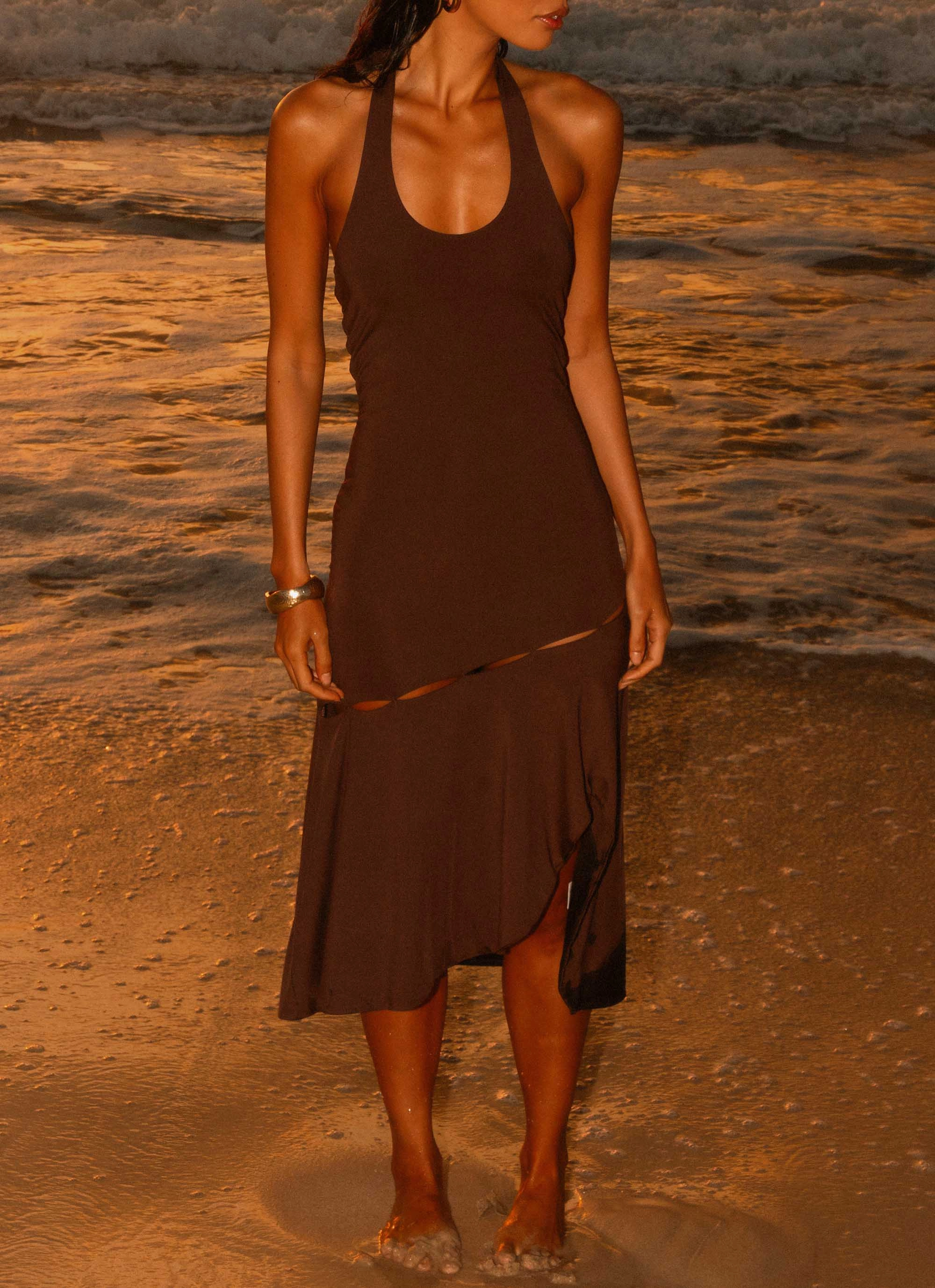 Smooth Edge Grab Now Fast Times Midi Dress - Chocolate