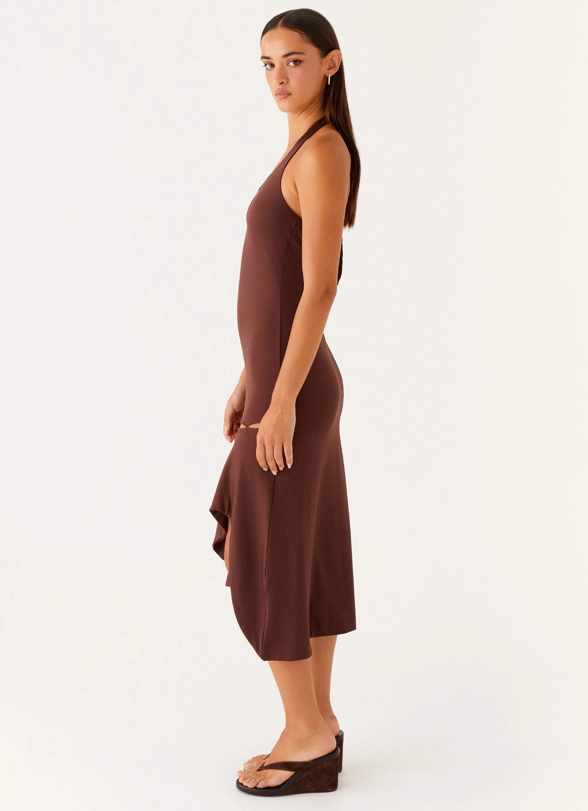Fast Times Midi Dress - Chocolate Chic and Elegant Classic structured dress