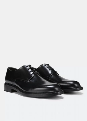 Men's Davies Leather Oxford Shoes In Black Comfort Step On