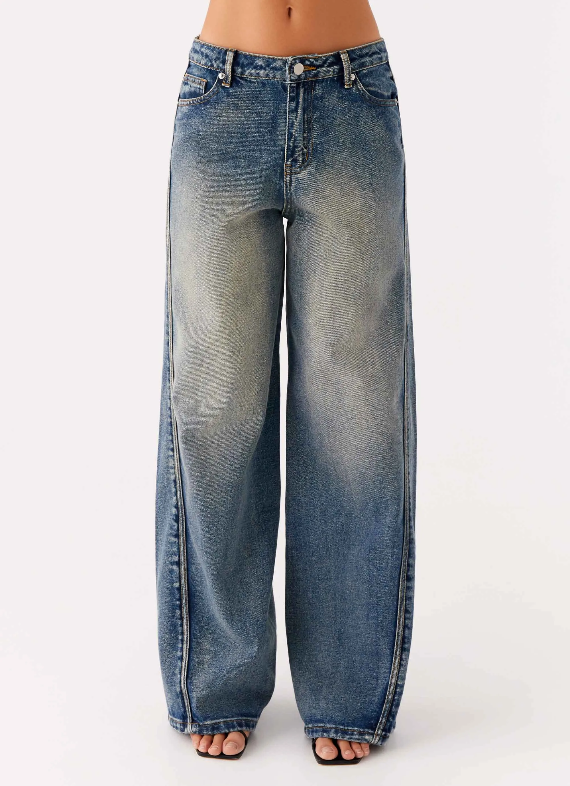 Daily Wear Nature Lover Calico Denim Jeans - Indigo