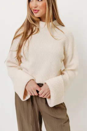 Layer Comfort Freida Mock-Neck Sweater in Cream