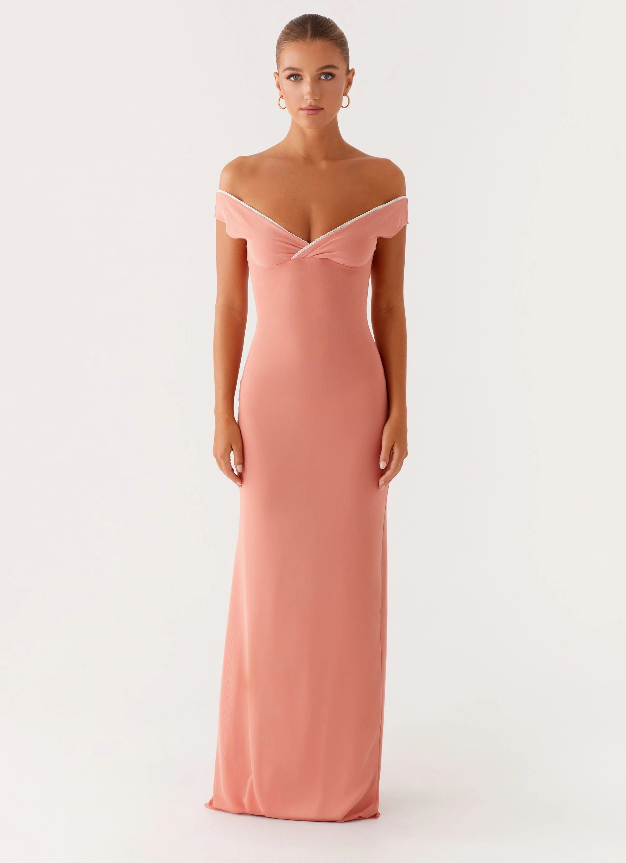 Layering Fit Subtle Finish Katiya Maxi Dress - Peach