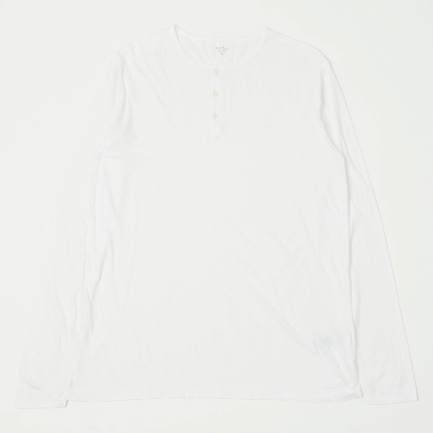 Fashionable Look Leather combination Hartford Lightweight Jersey Henley - White