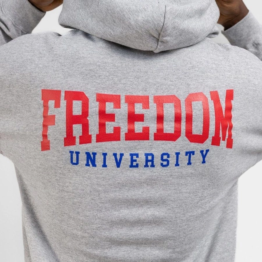 Trendy Comfort Snug Fit Freedom University Hoodie - Sport Gray