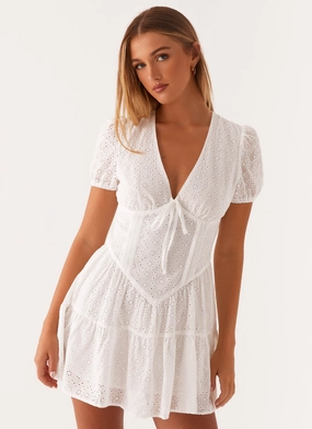 Sweetness Mini Dress - White Playful touch