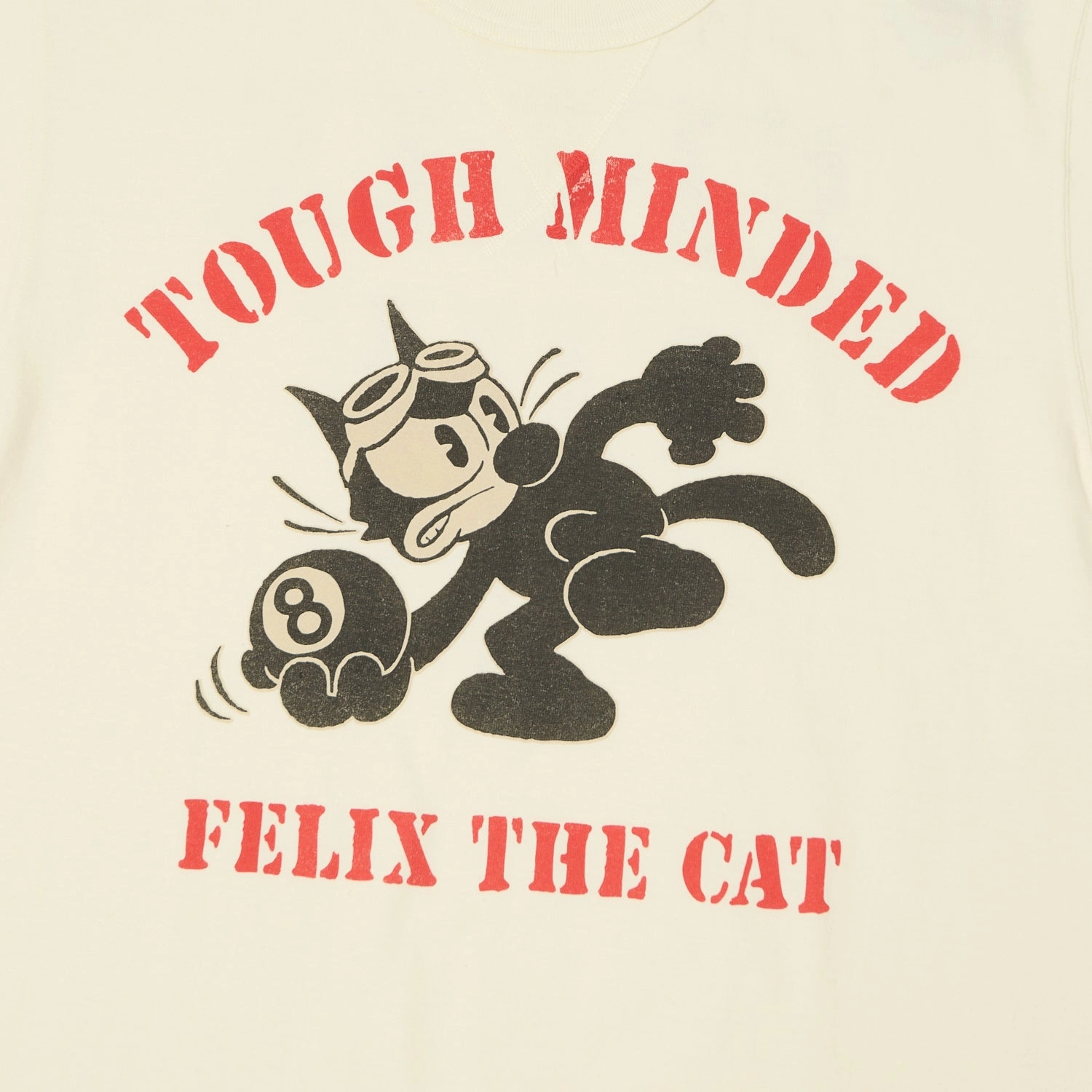 Stretchable TOYS McCOY Felix The Cat 'Tough Minded' T-Shirt - Off White
