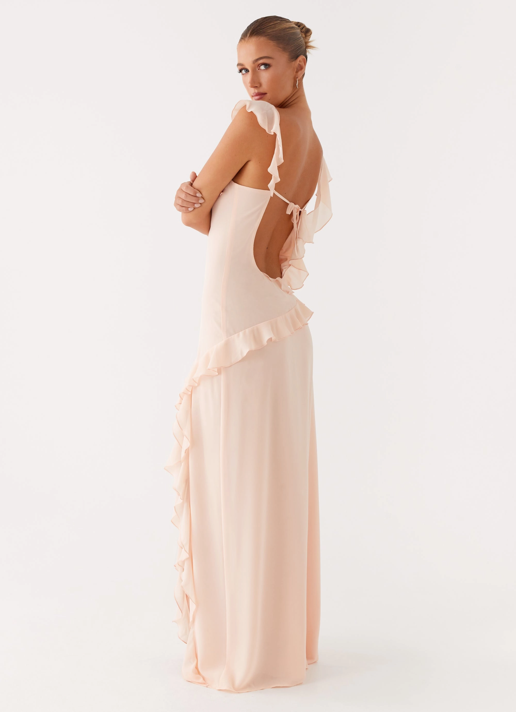 Naya Maxi Dress - Peach Balanced Look