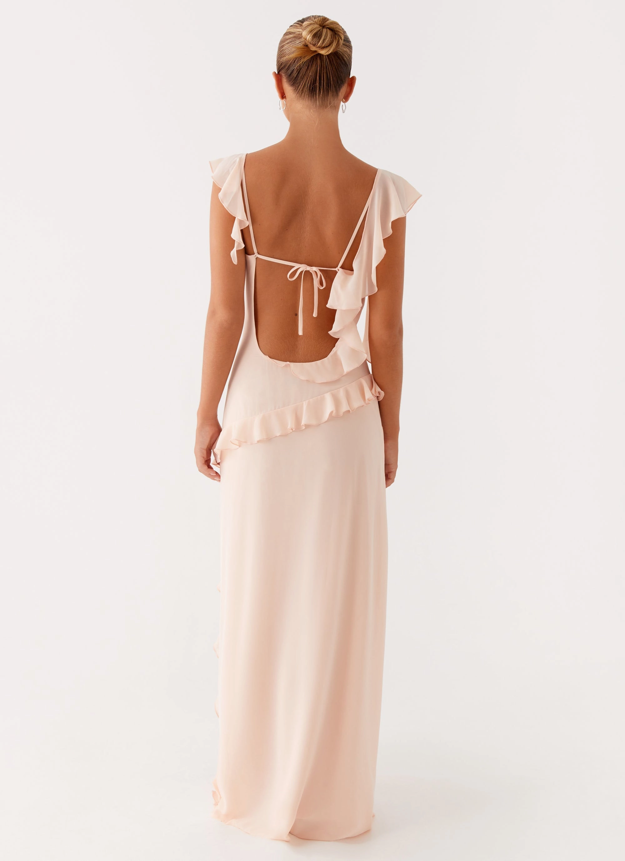 Naya Maxi Dress - Peach Silky Shape Lightweight-Comfort
